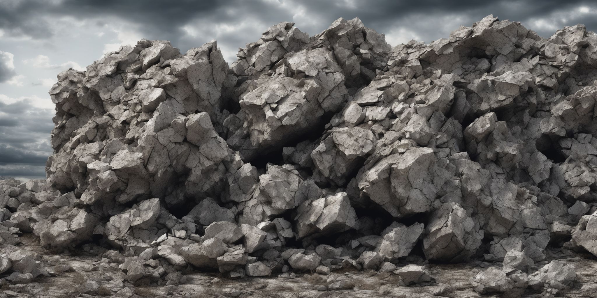 Crumbling rock  in realistic, photographic style