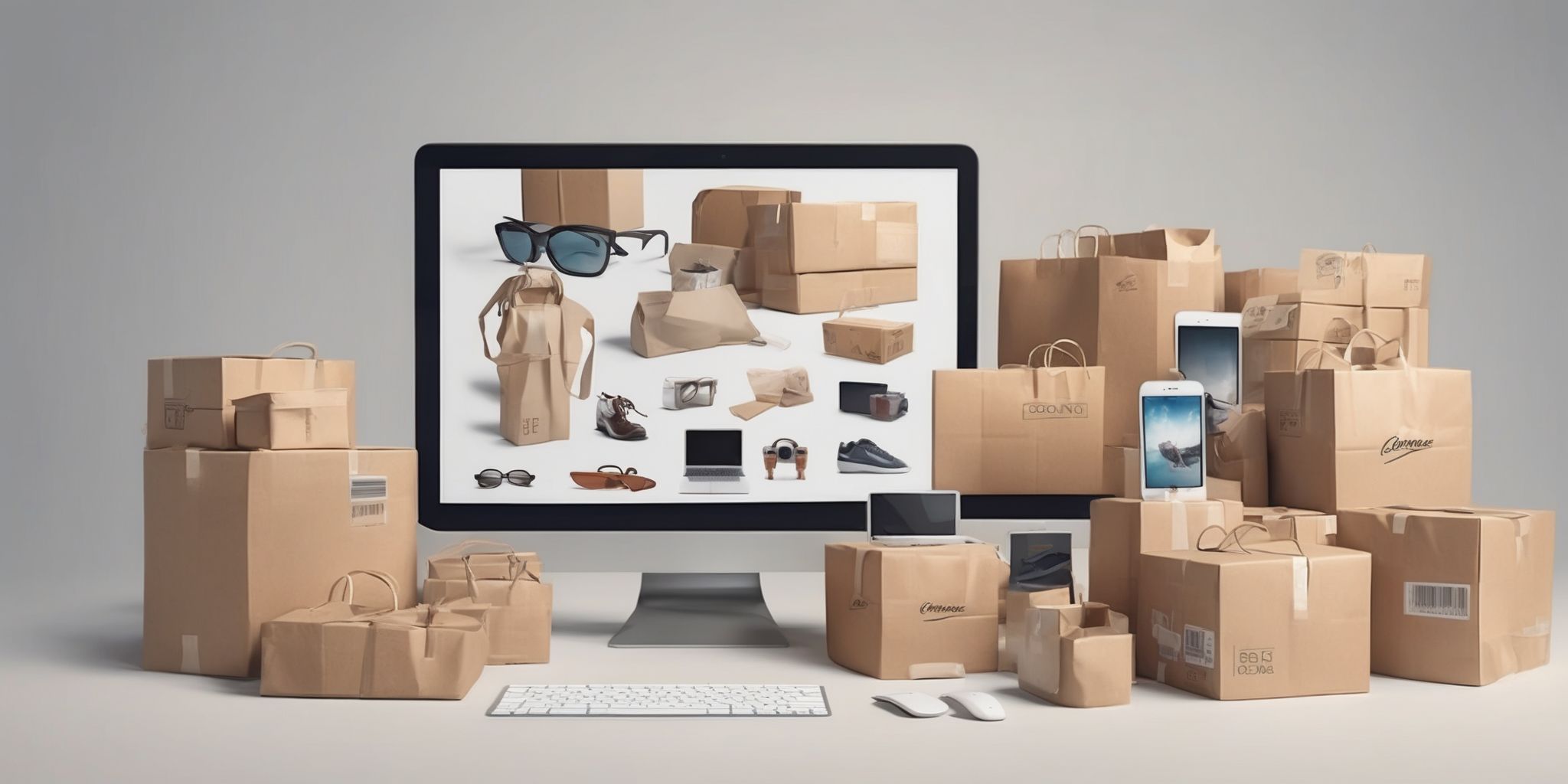 E-commerce  in realistic, photographic style