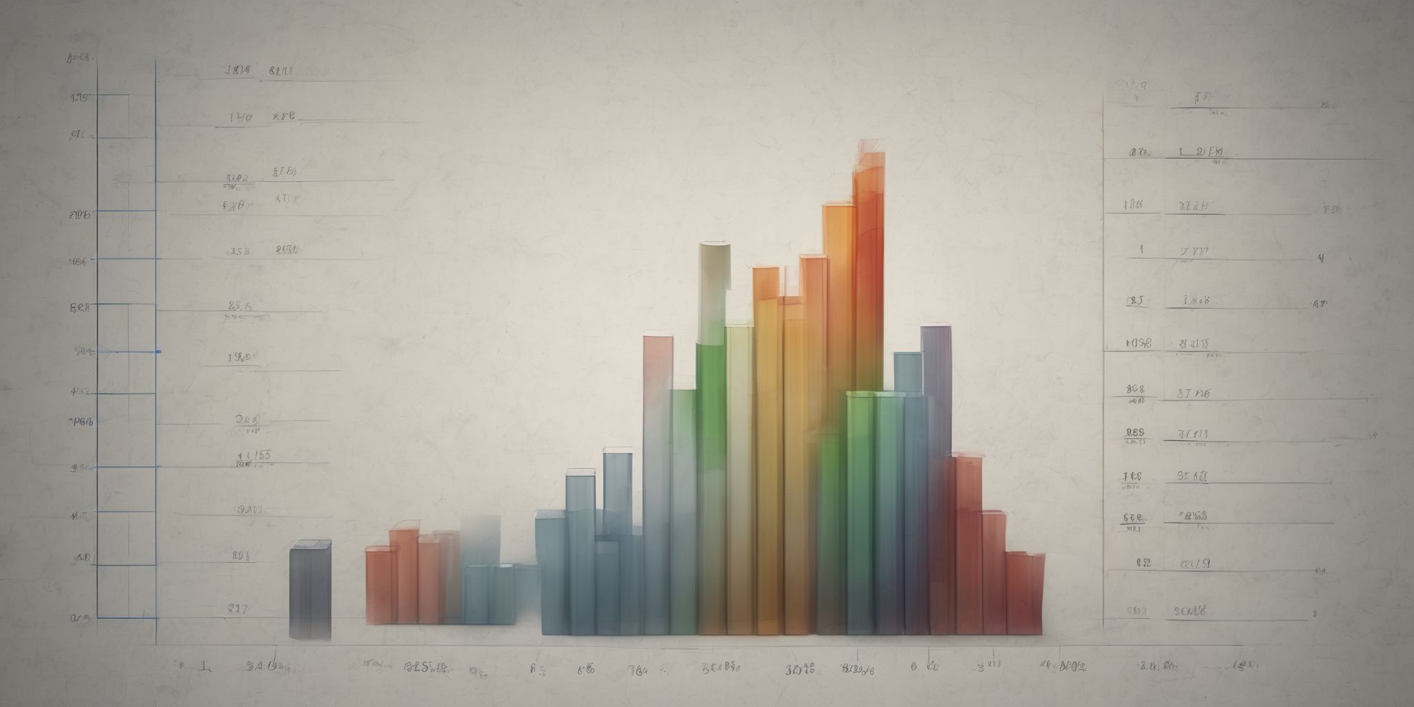 Bar graph  in realistic, photographic style