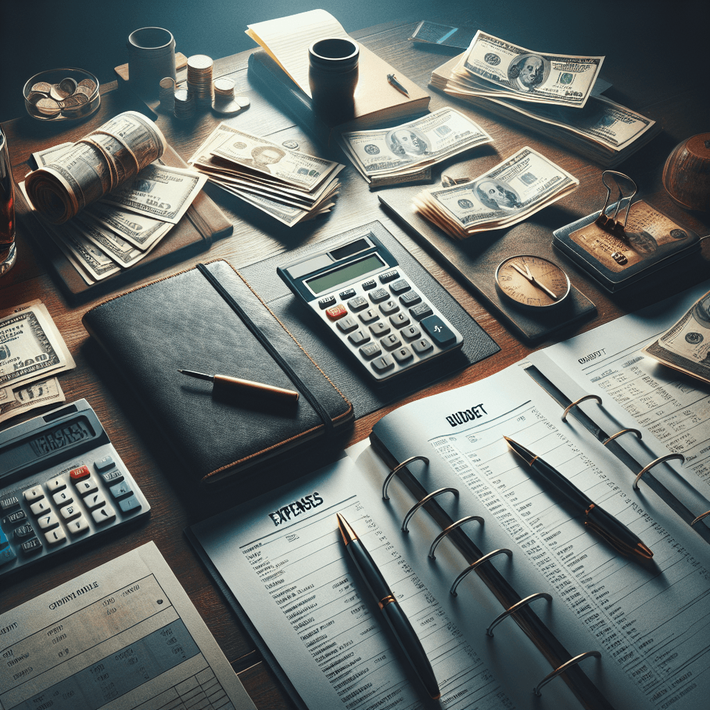 Expenses  in realistic, photographic style