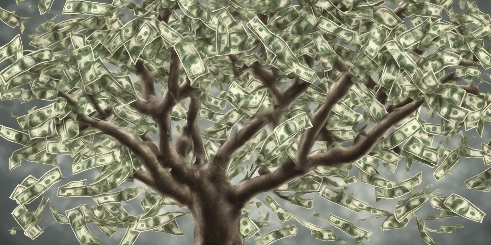 Money tree  in realistic, photographic style