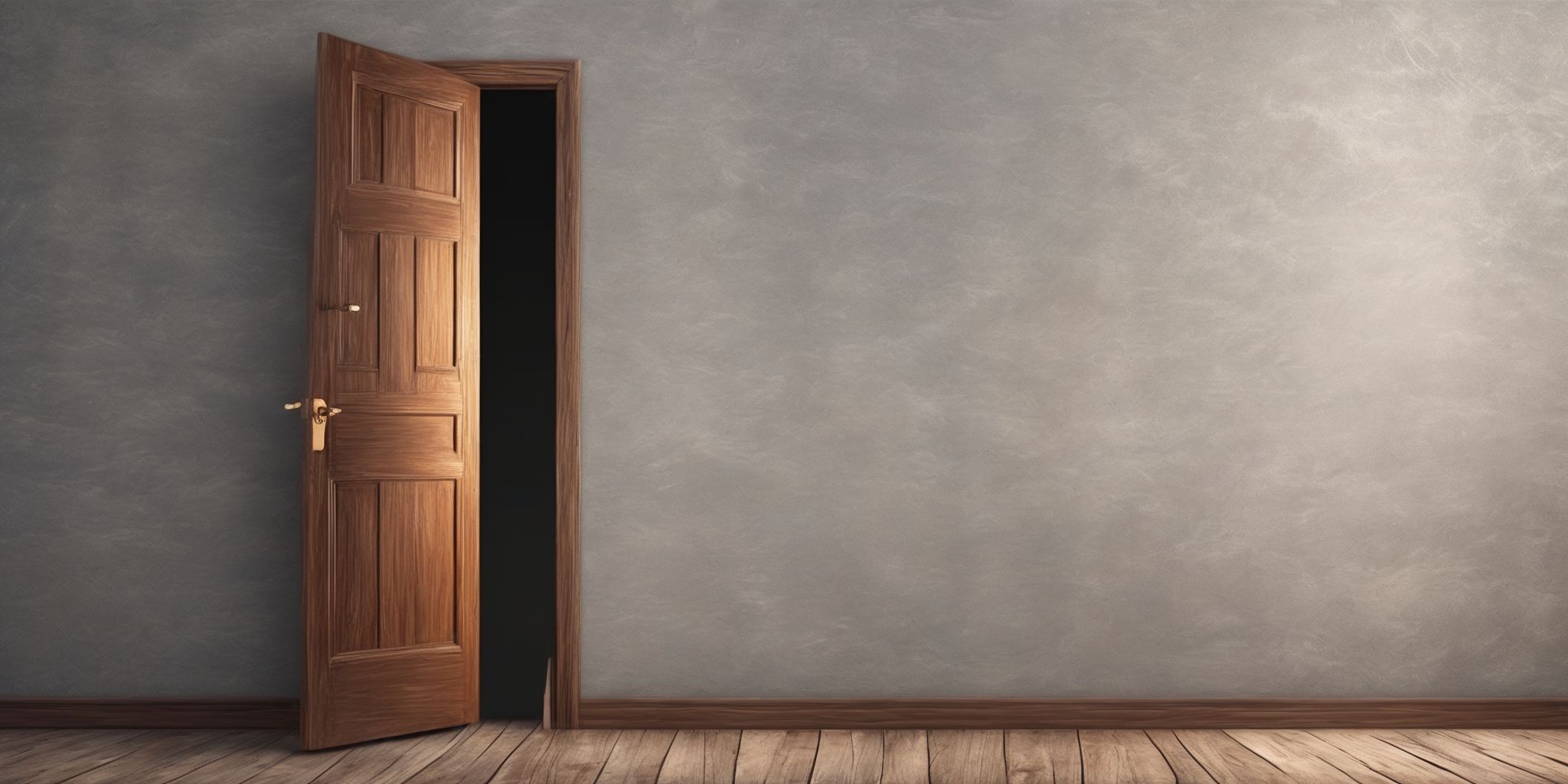 Open door  in realistic, photographic style