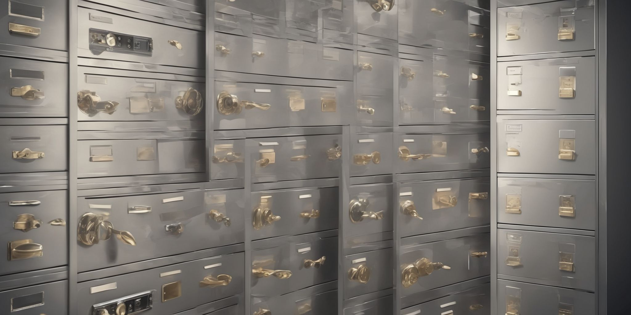Safe deposit box  in realistic, photographic style