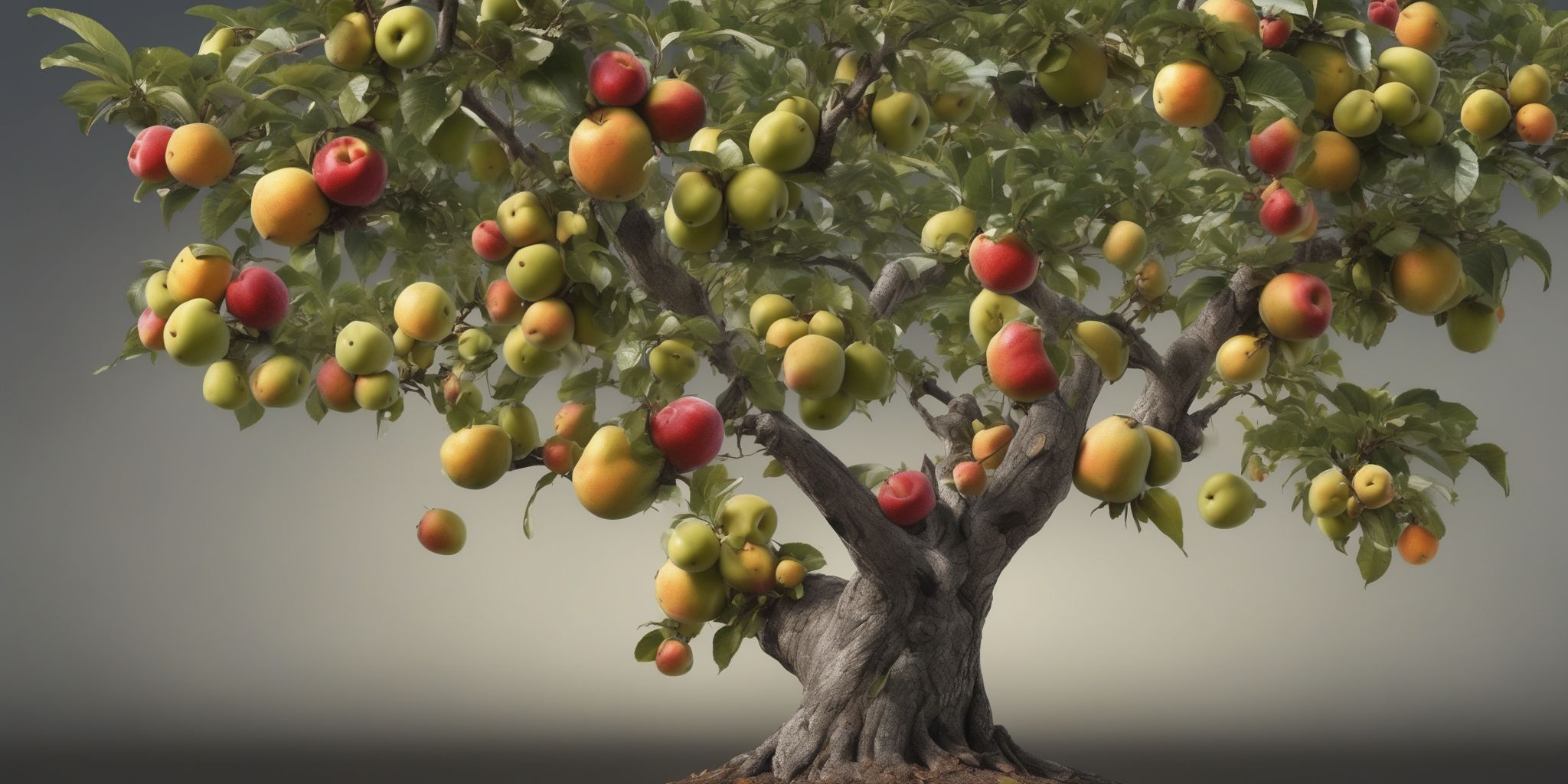 Fruit tree  in realistic, photographic style