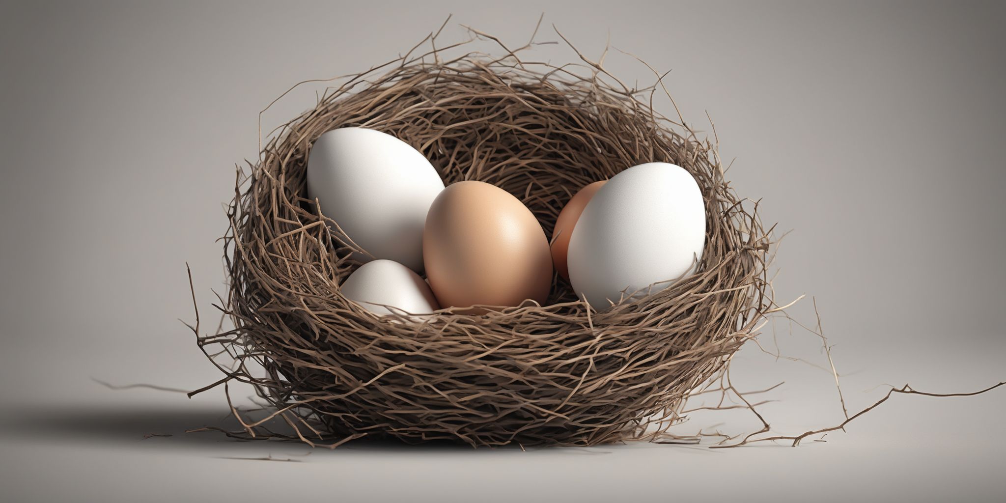 Nest egg  in realistic, photographic style