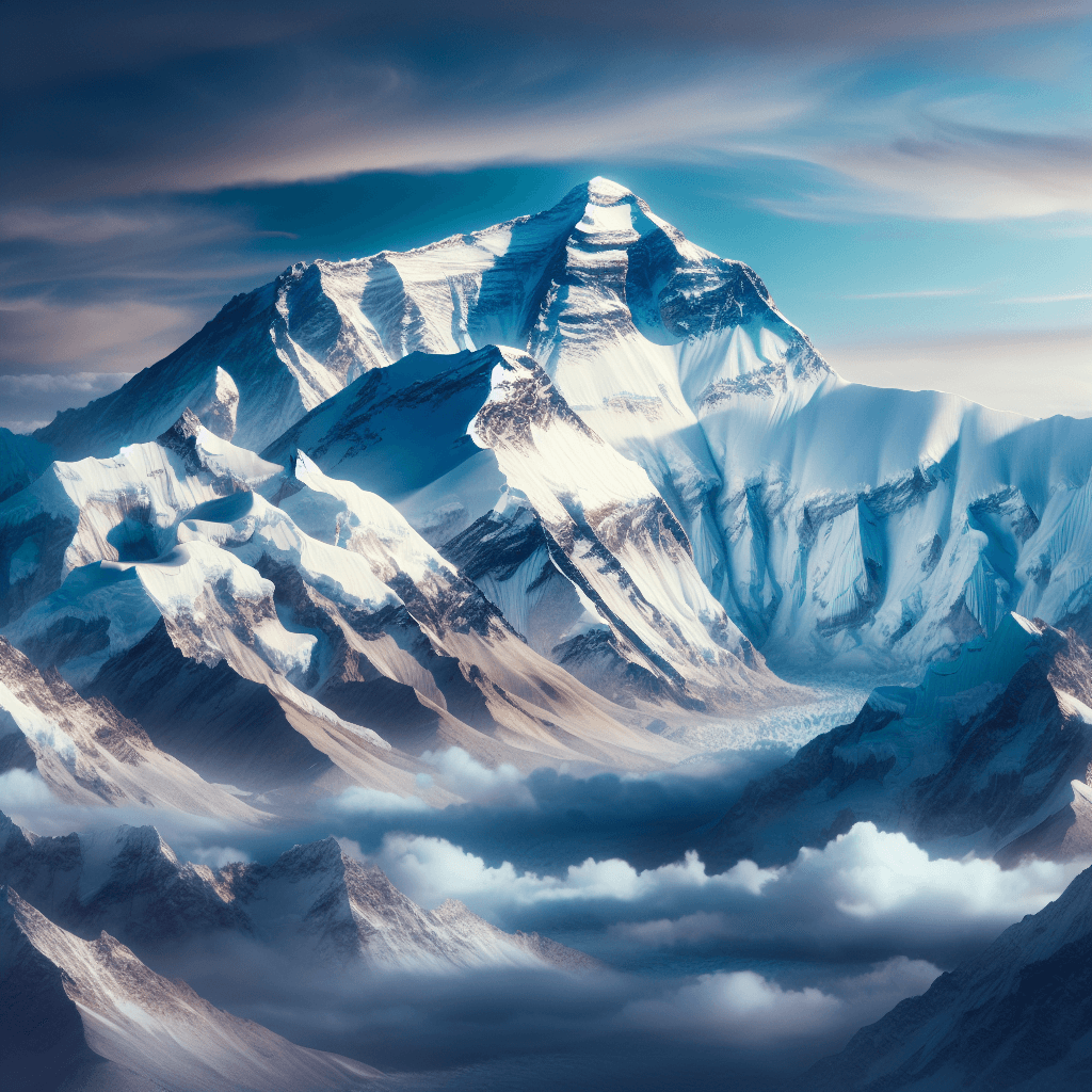 Mount Everest  in realistic, photographic style