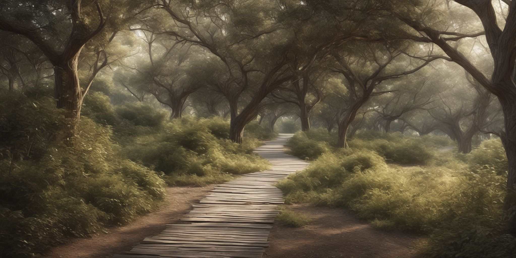 Pathways  in realistic, photographic style