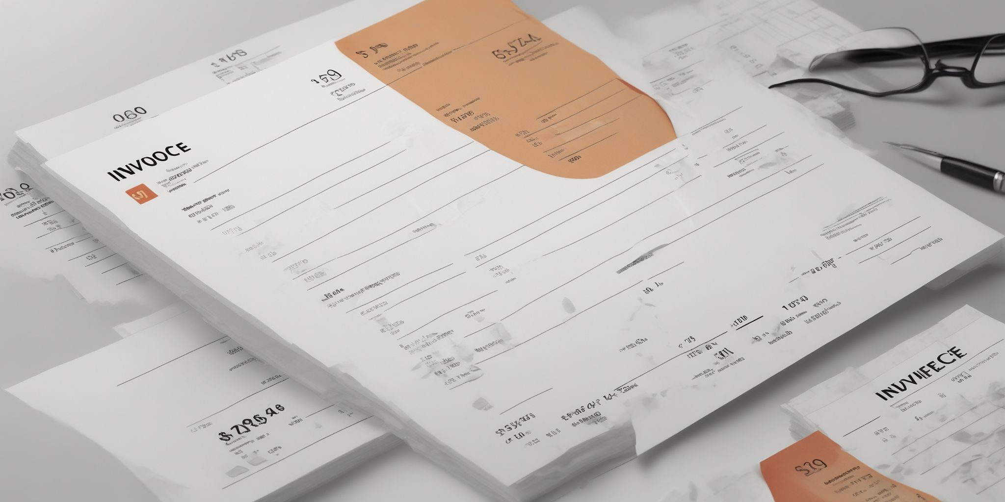 Invoice  in realistic, photographic style