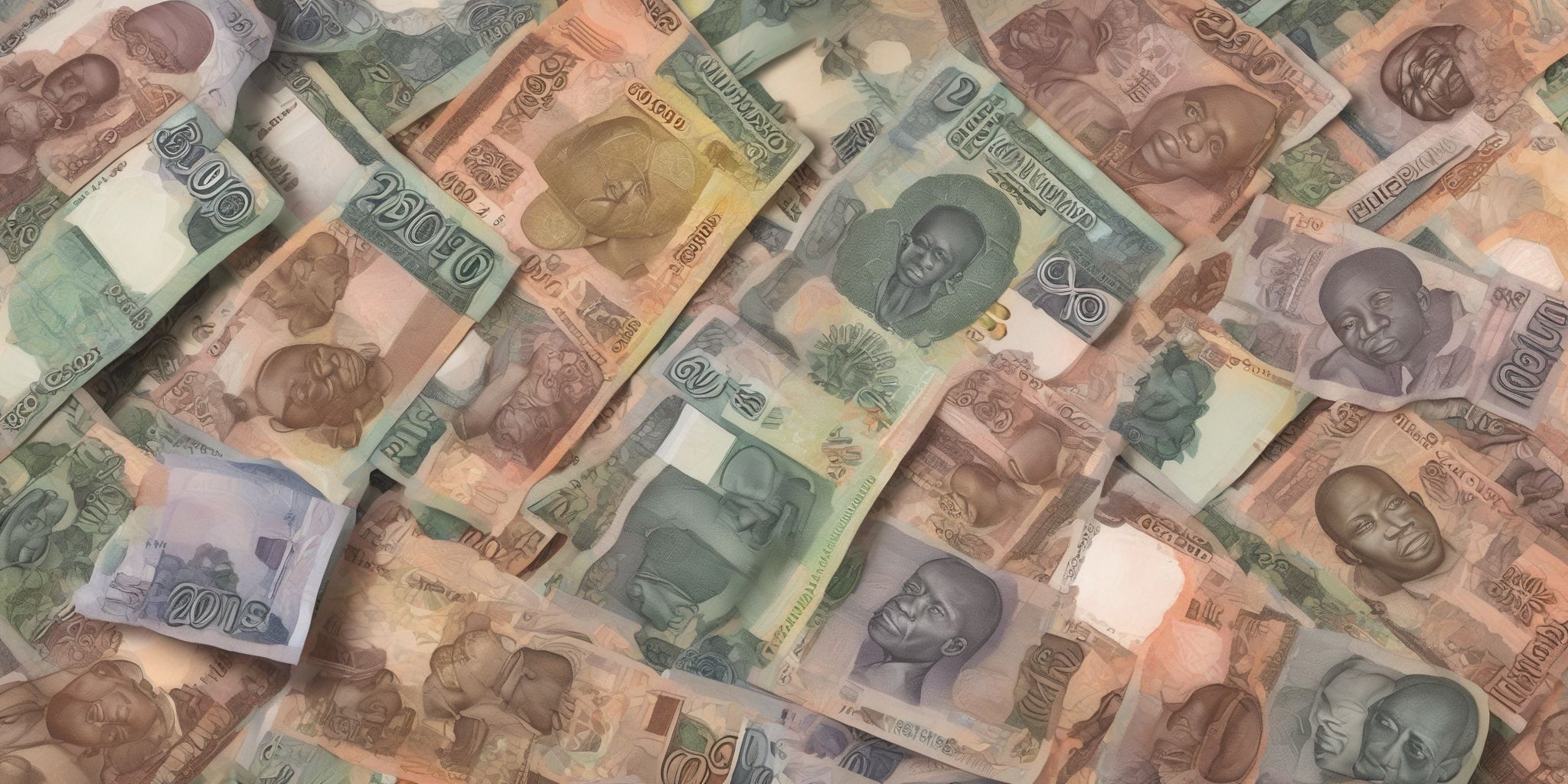 African Currency  in realistic, photographic style