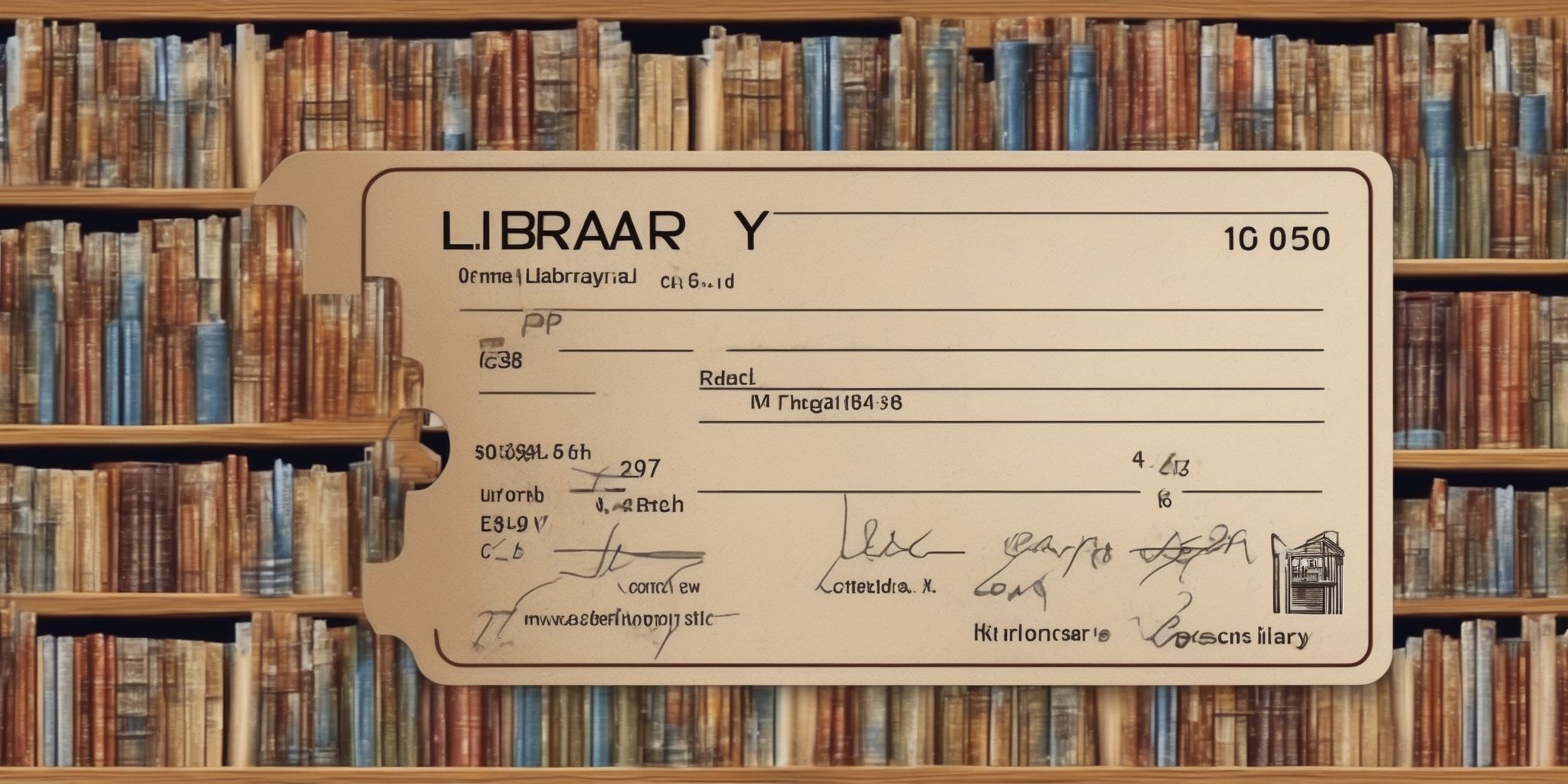 Library card  in realistic, photographic style
