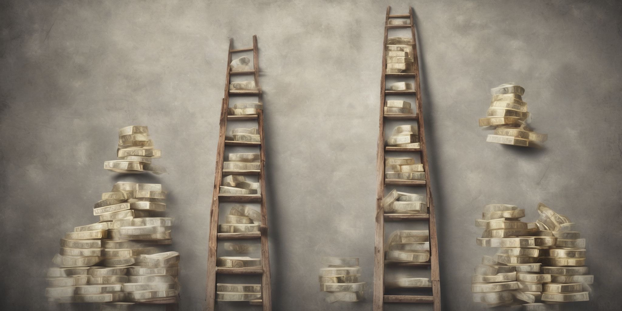 Wealth ladder  in realistic, photographic style