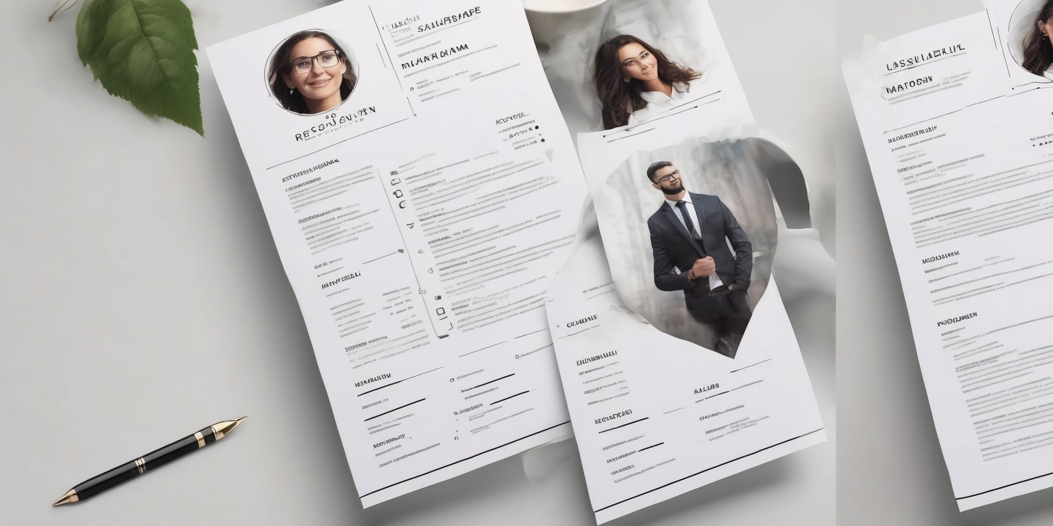 Resume  in realistic, photographic style