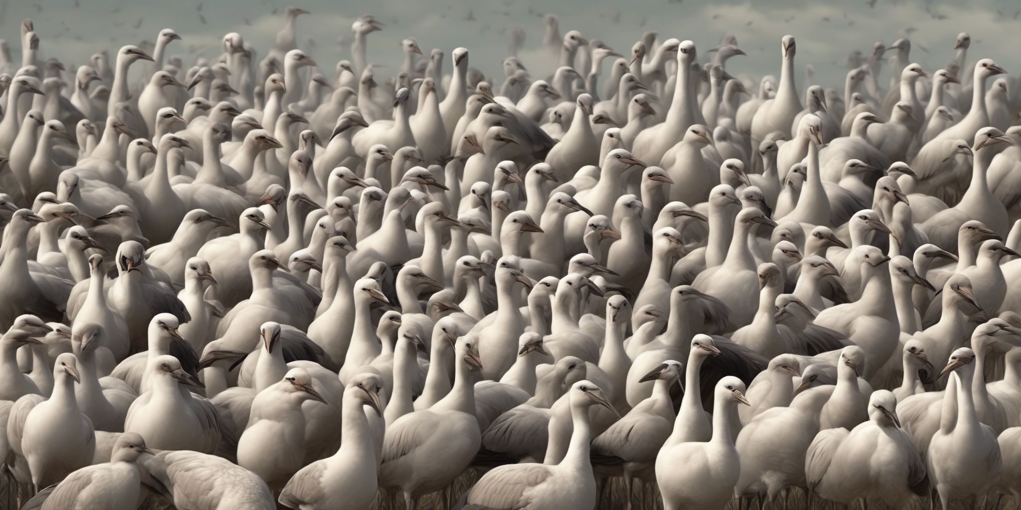 Flock  in realistic, photographic style