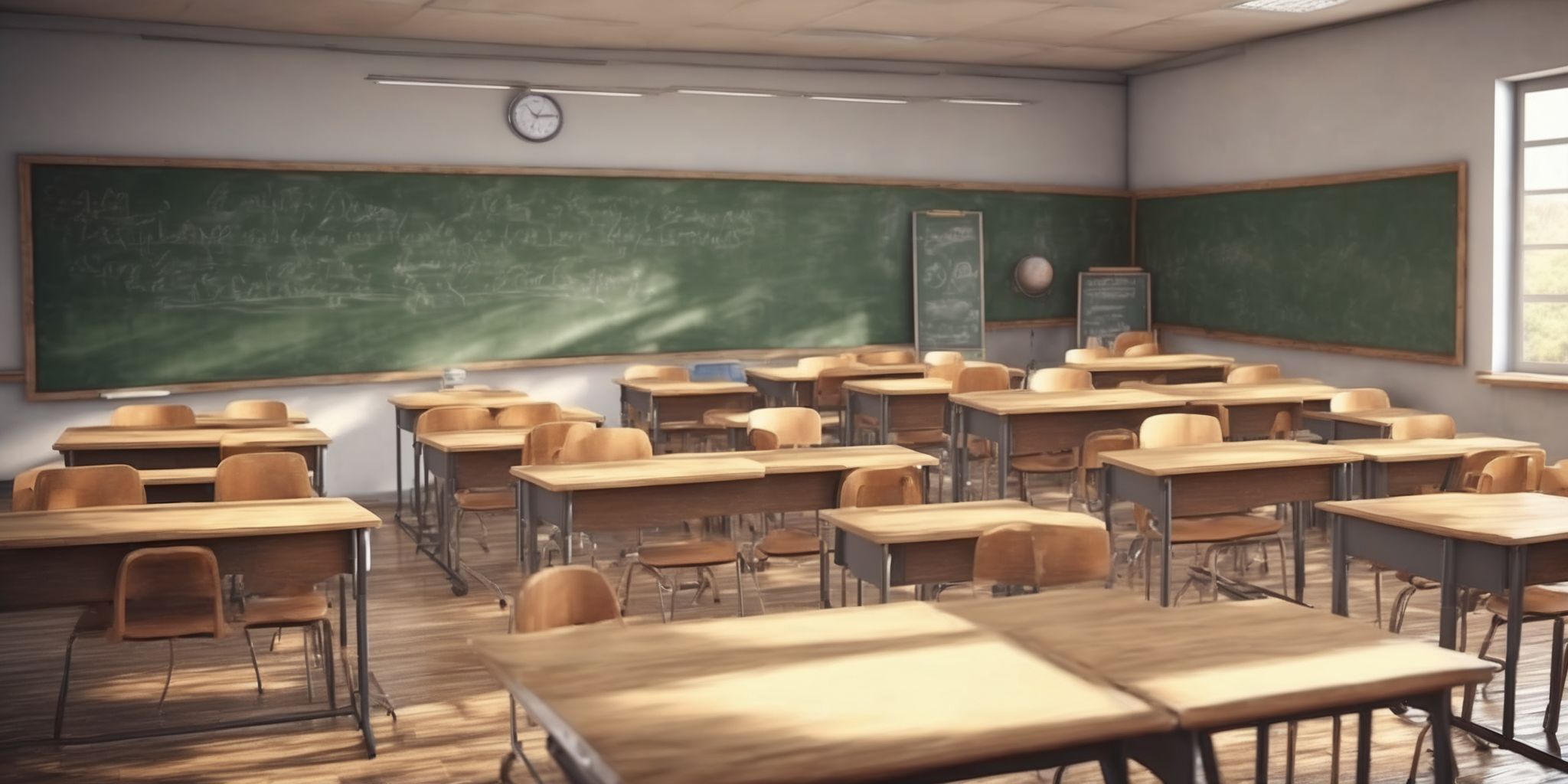 Classroom  in realistic, photographic style
