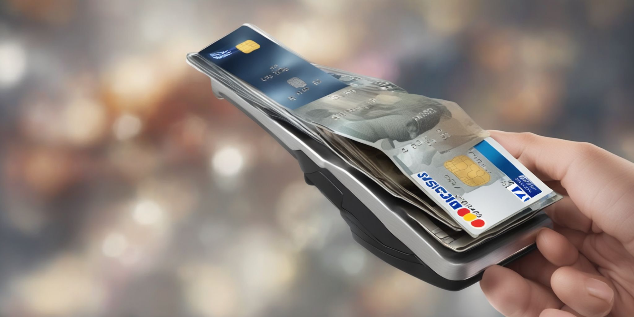 Digital wallet  in realistic, photographic style