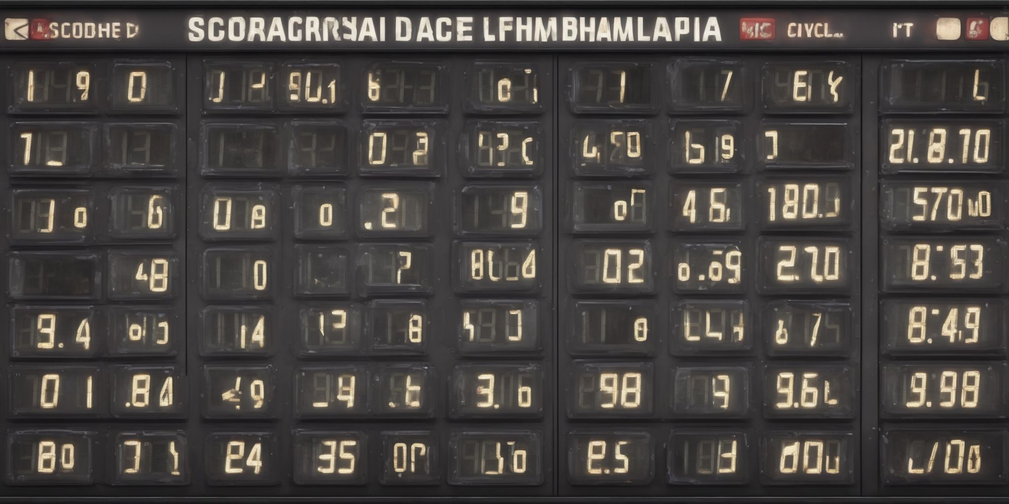 Scoreboard  in realistic, photographic style