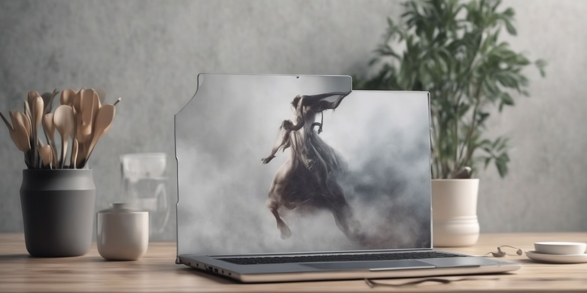 Laptop  in realistic, photographic style