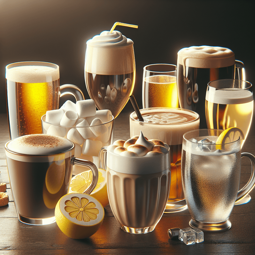 Beverages  in realistic, photographic style
