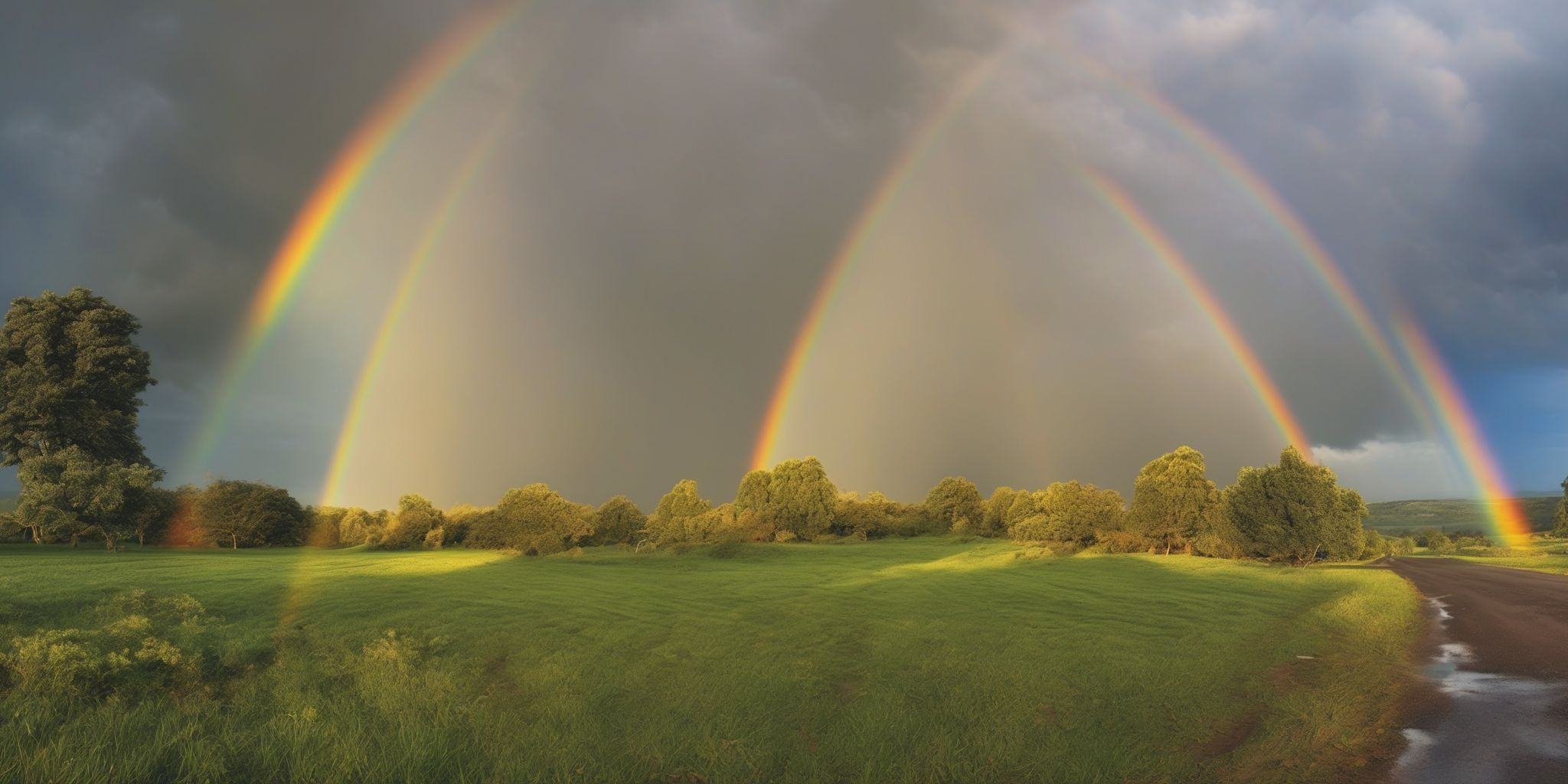 Rainbow  in realistic, photographic style