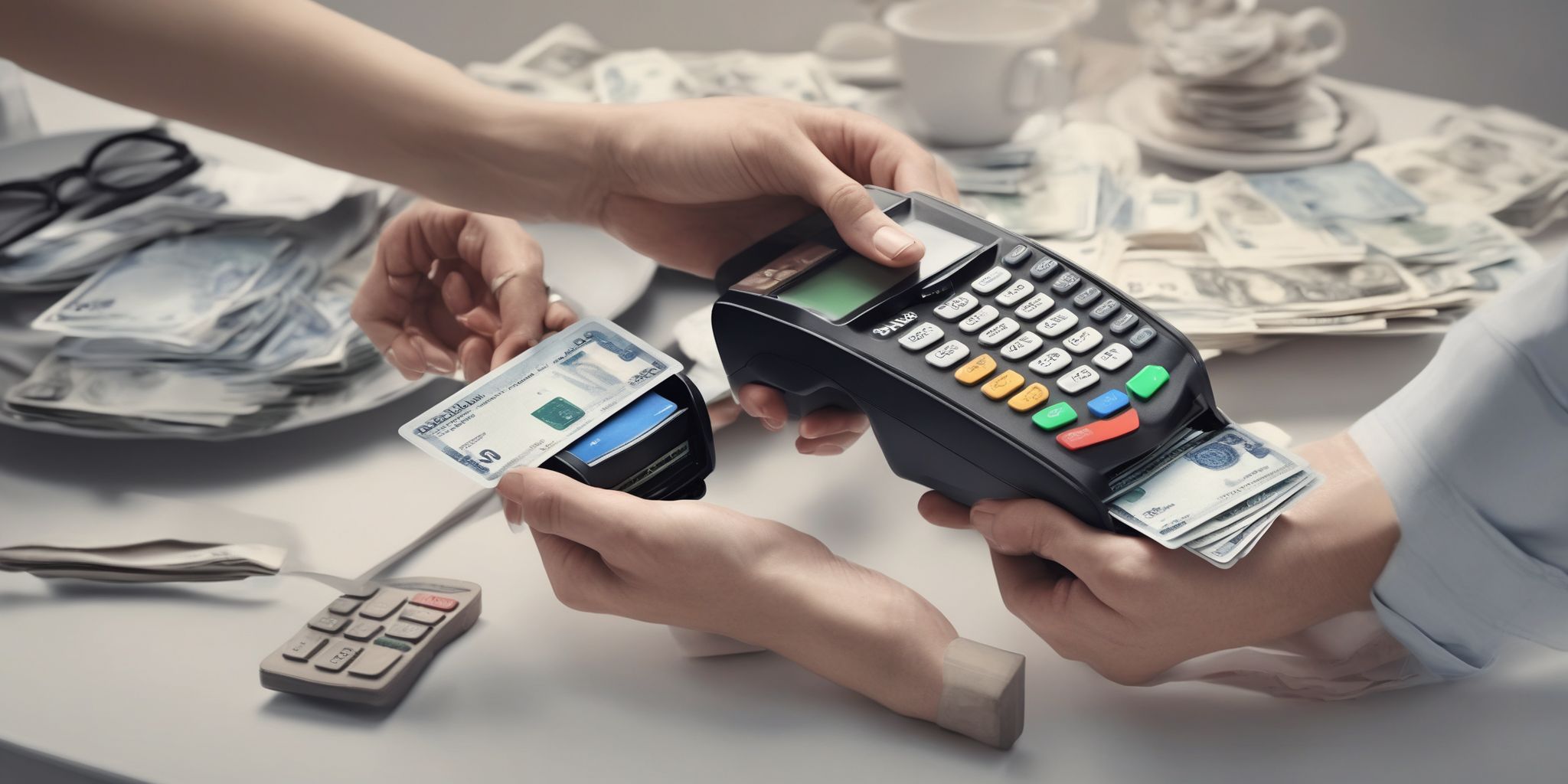 Payments  in realistic, photographic style