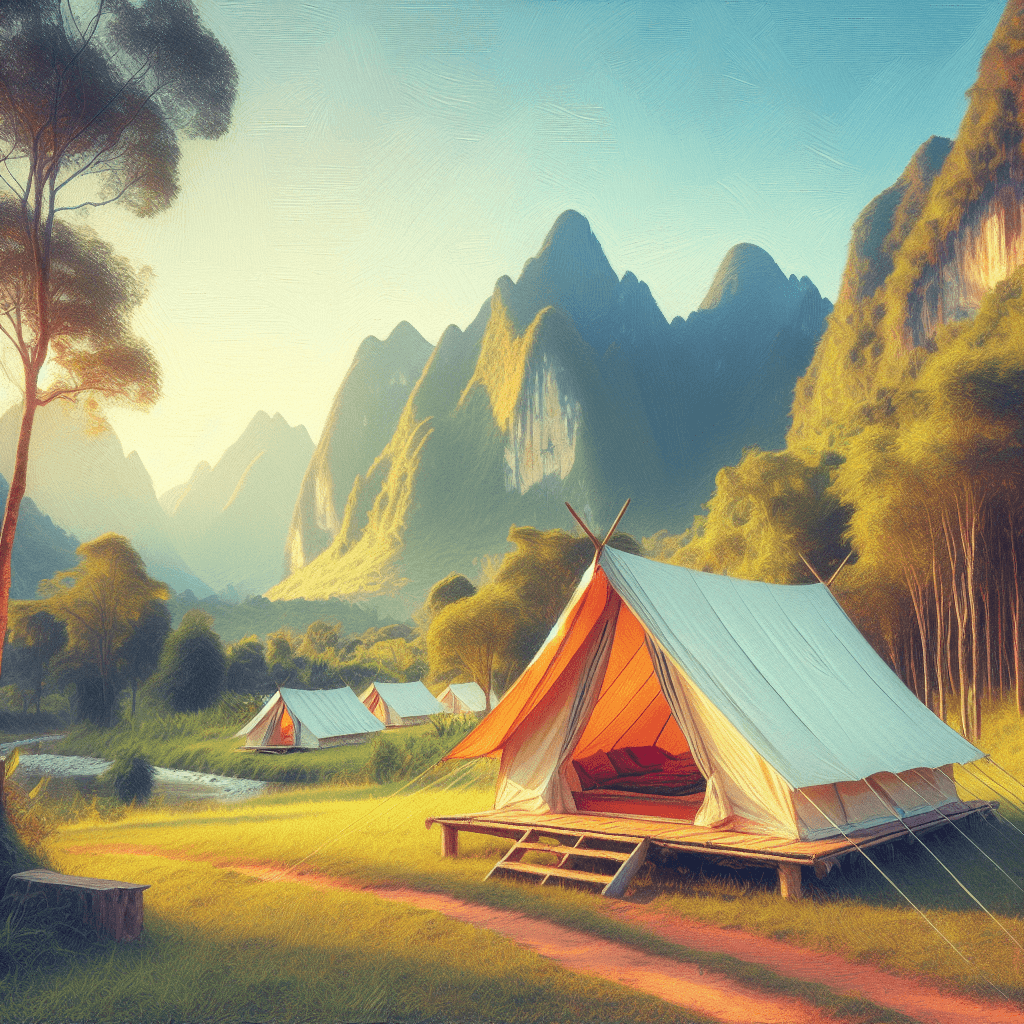 Tent  in realistic, photographic style