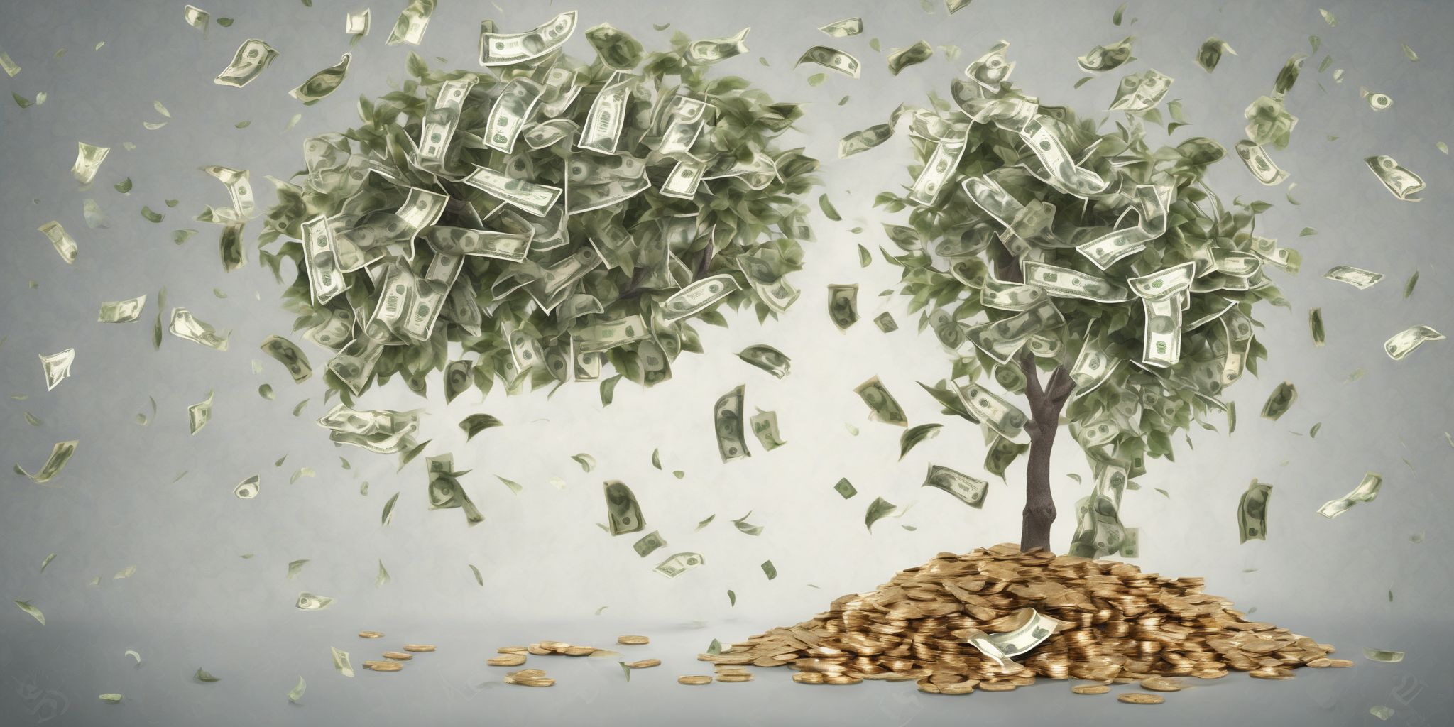 Money tree  in realistic, photographic style