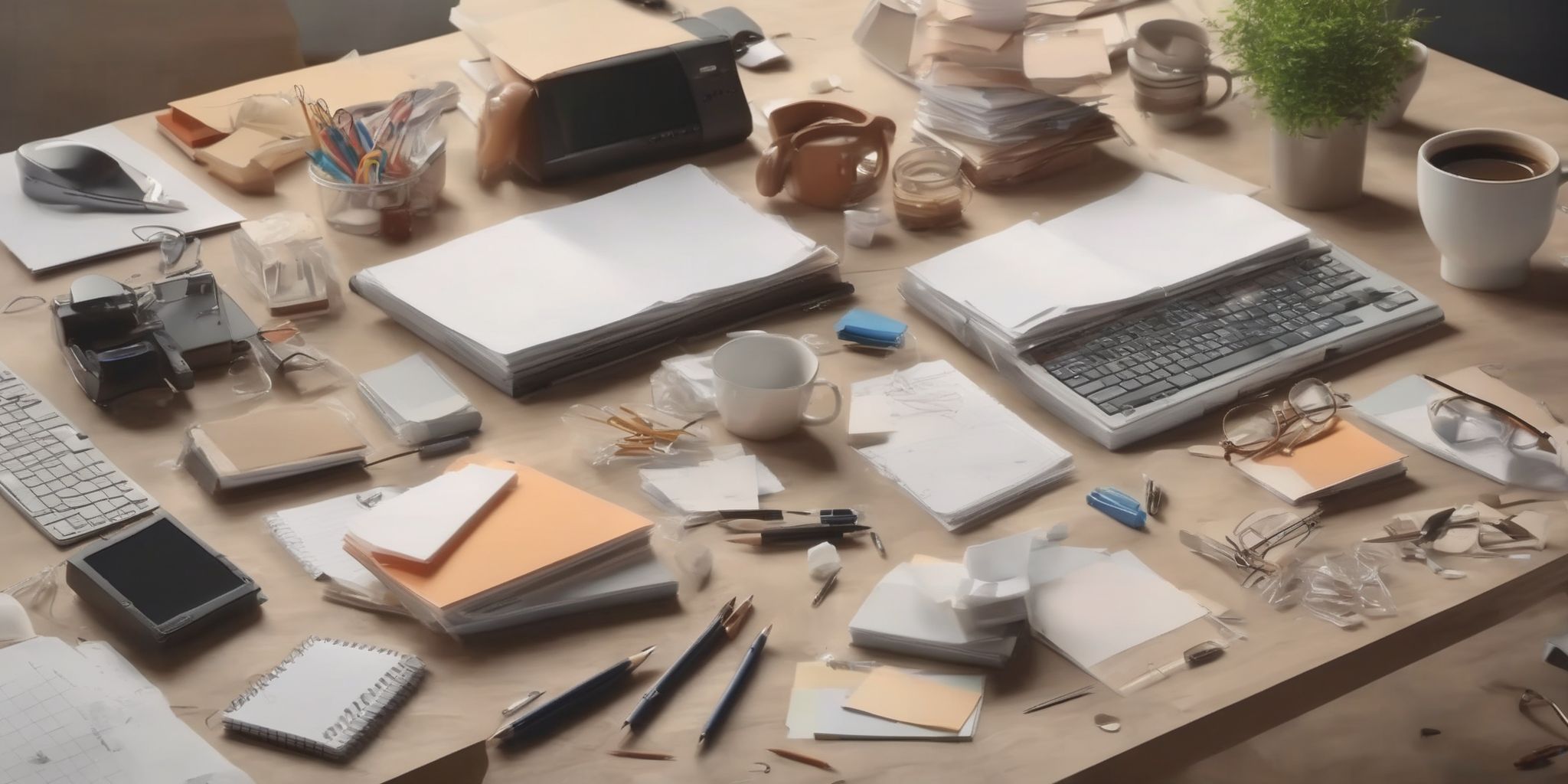 Office supplies  in realistic, photographic style
