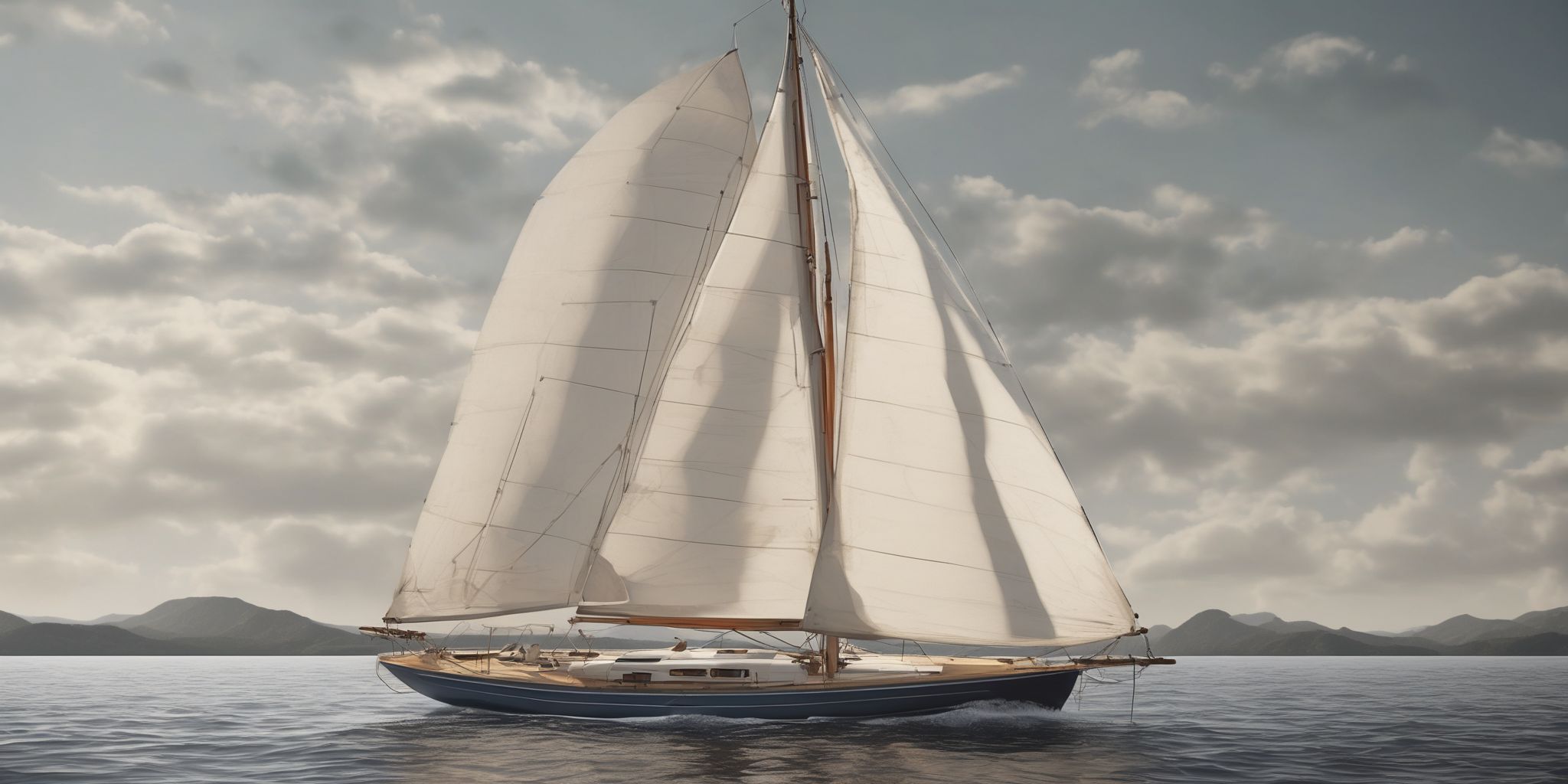 Sailboat  in realistic, photographic style