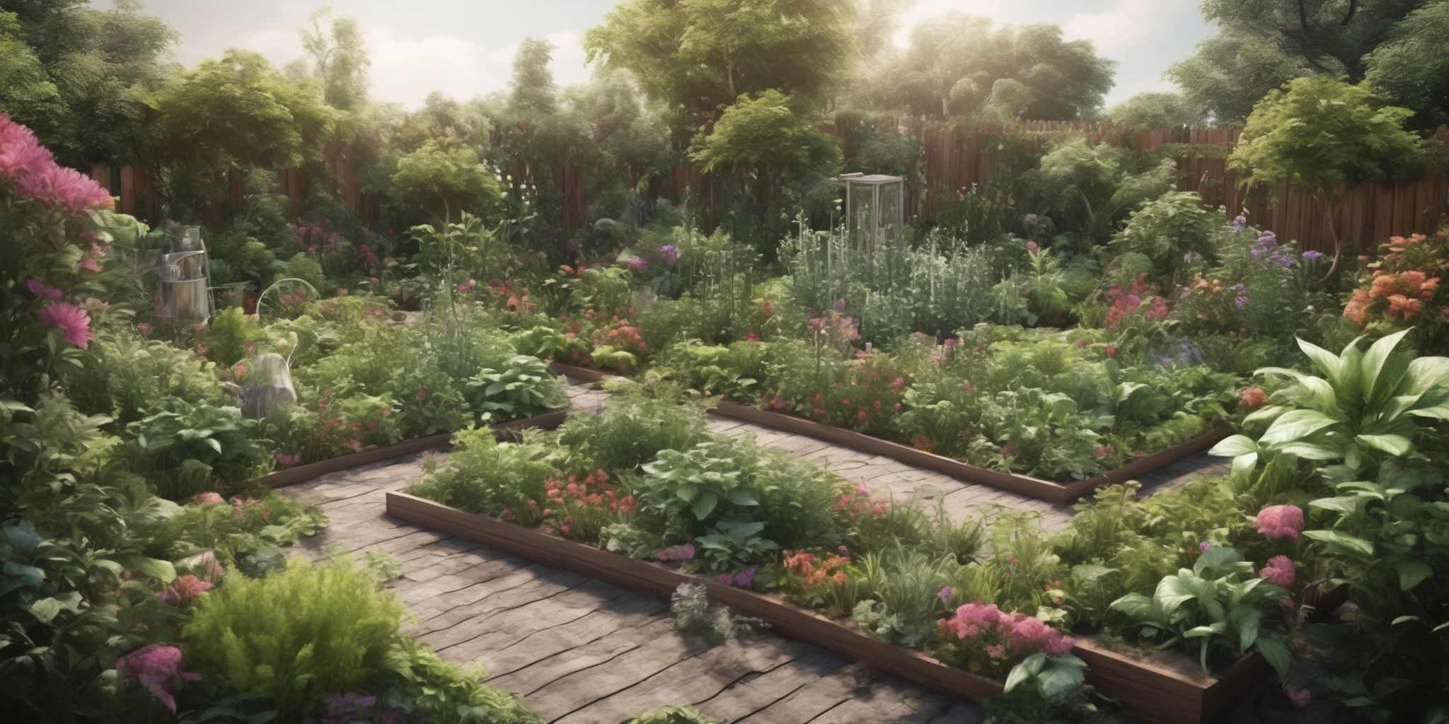 Growth garden  in realistic, photographic style