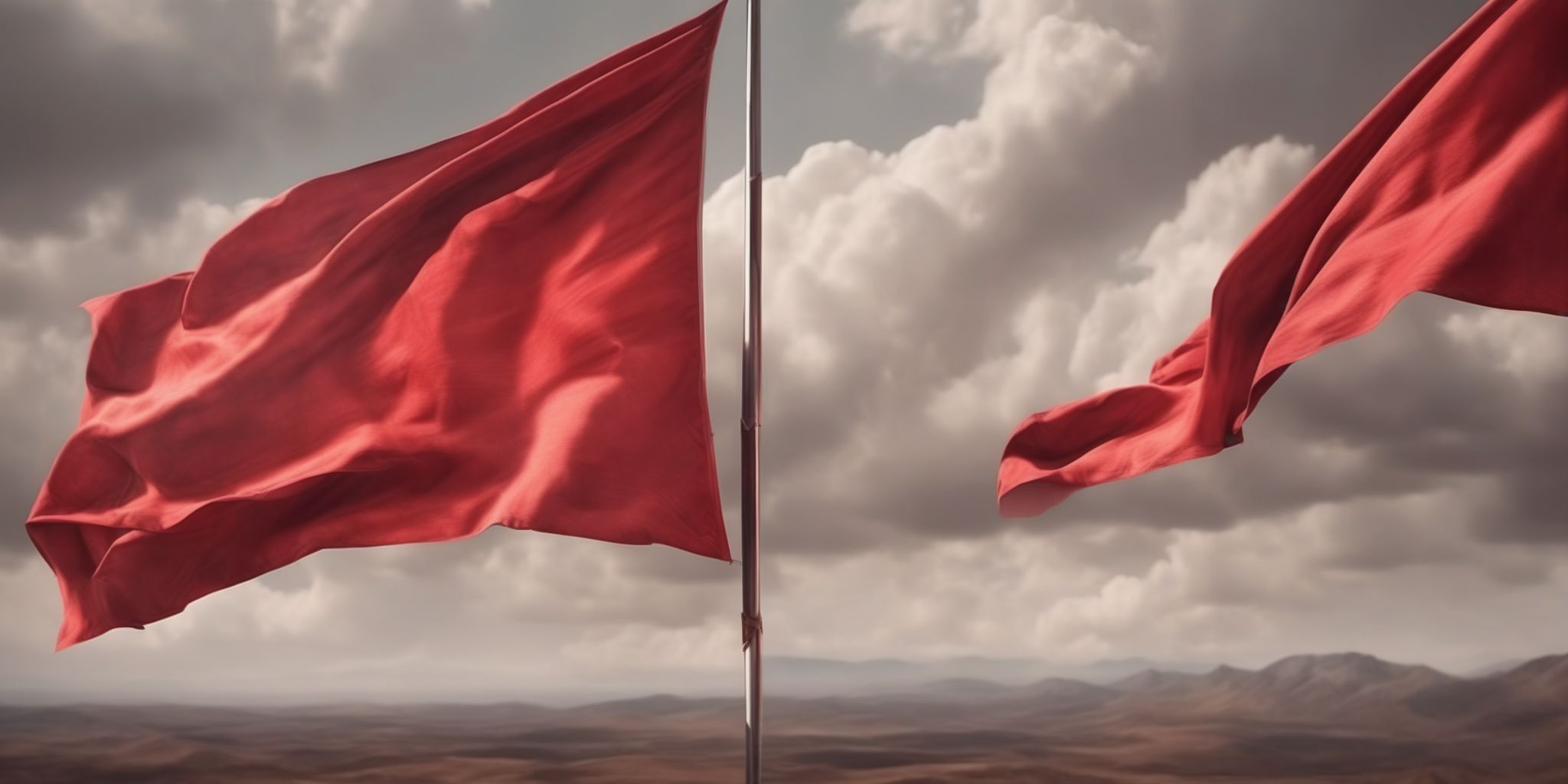 Red flag  in realistic, photographic style