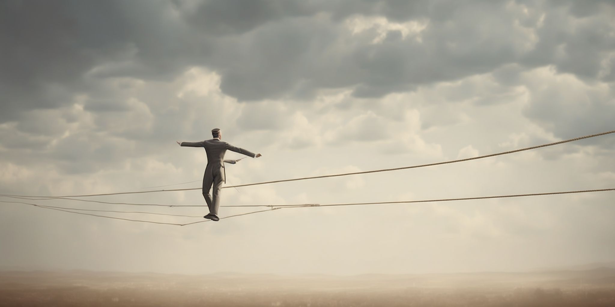 Tightrope  in realistic, photographic style