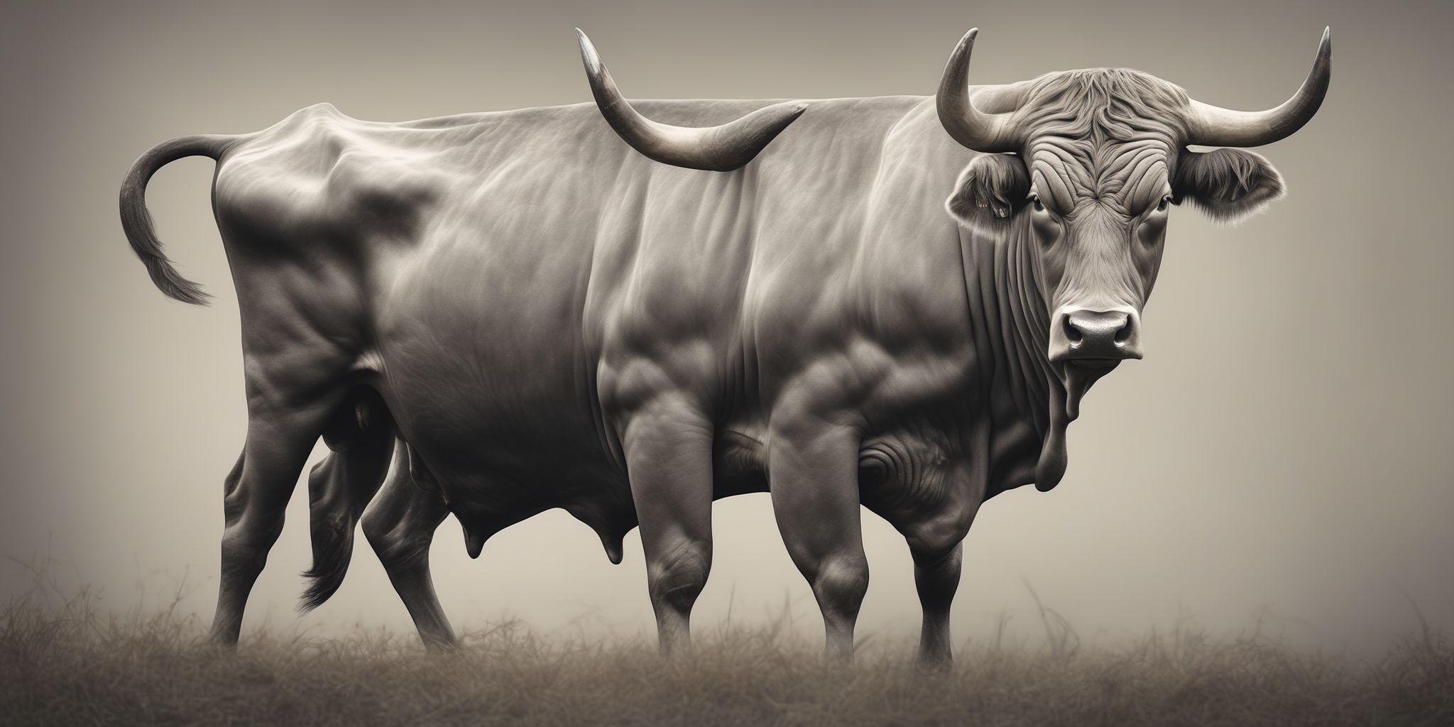 Bull  in realistic, photographic style