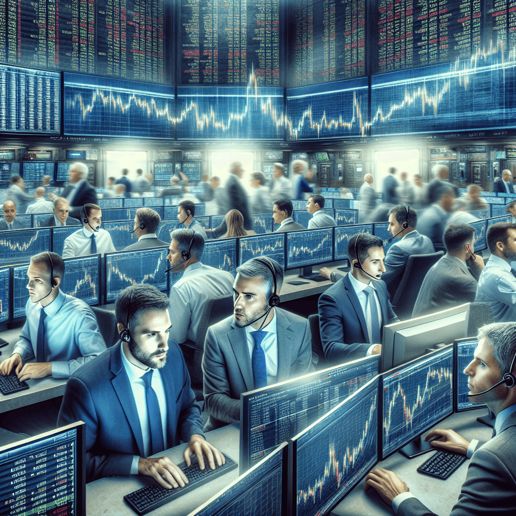 Stock exchange  in realistic, photographic style