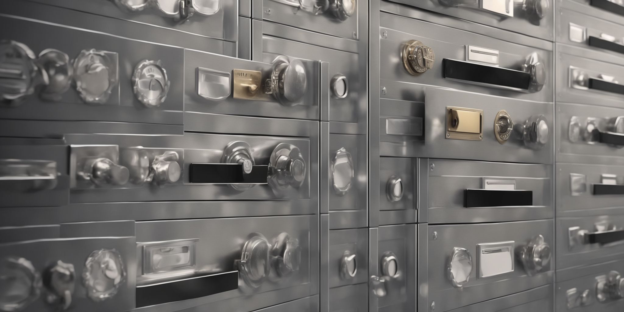 Safe deposit box  in realistic, photographic style