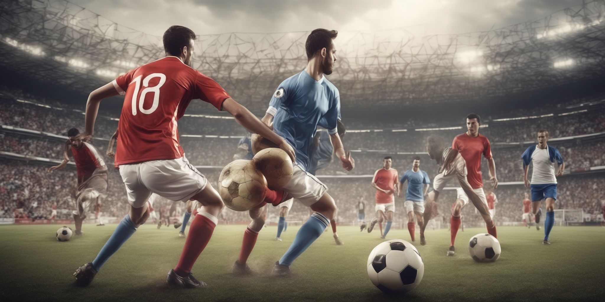 Football match  in realistic, photographic style
