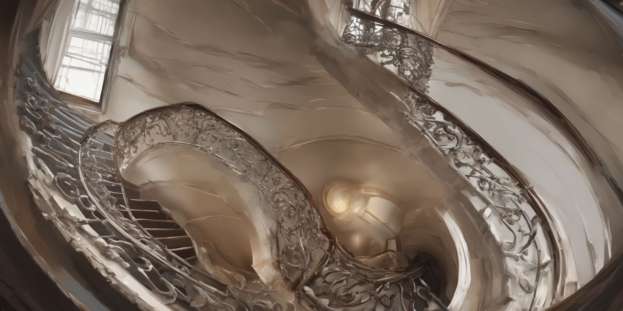 Spiral staircase  in realistic, photographic style