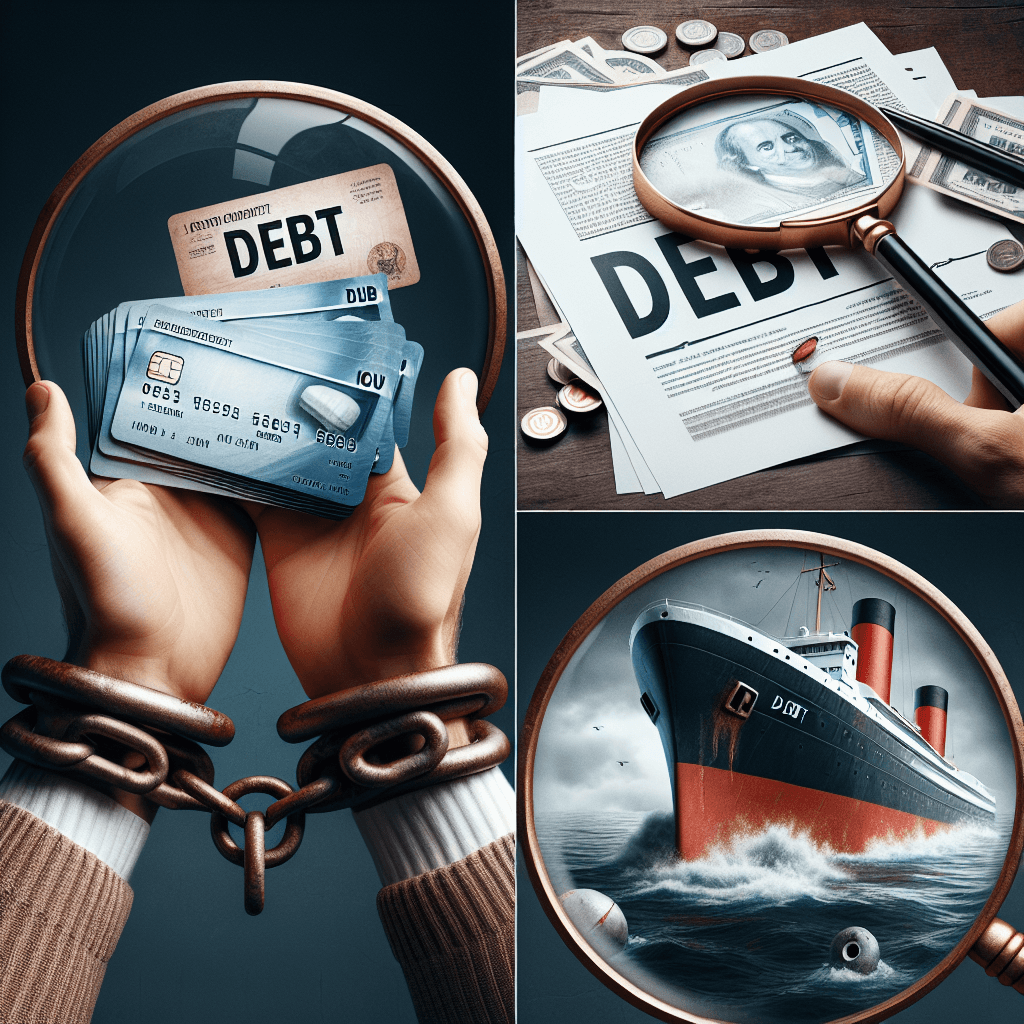 Debt  in realistic, photographic style