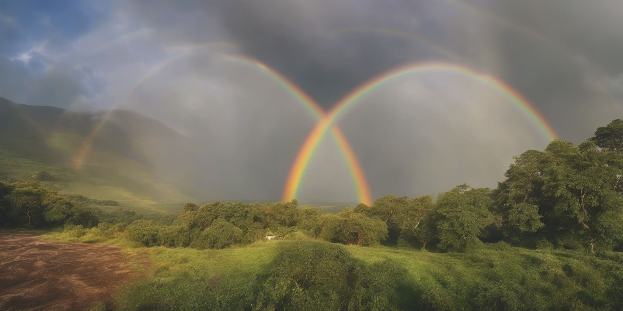 Rainbow  in realistic, photographic style