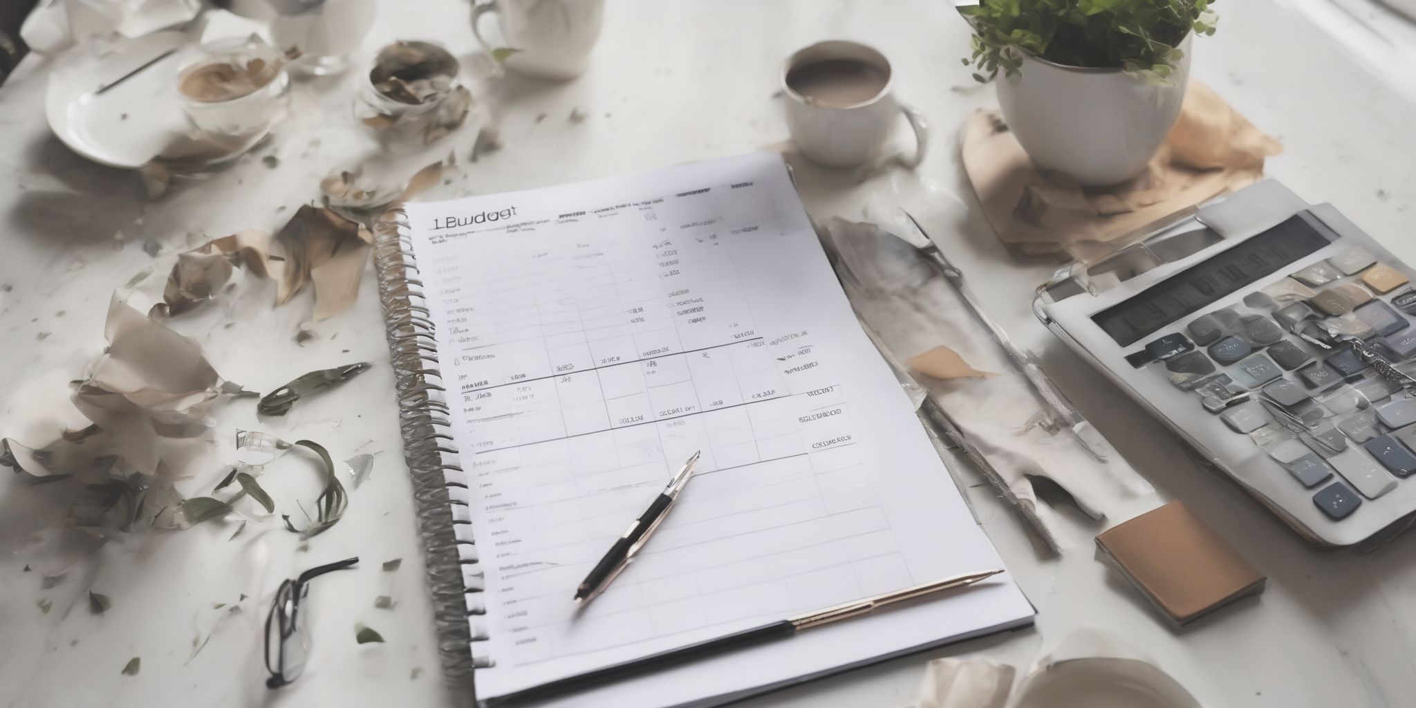 Budget planner  in realistic, photographic style