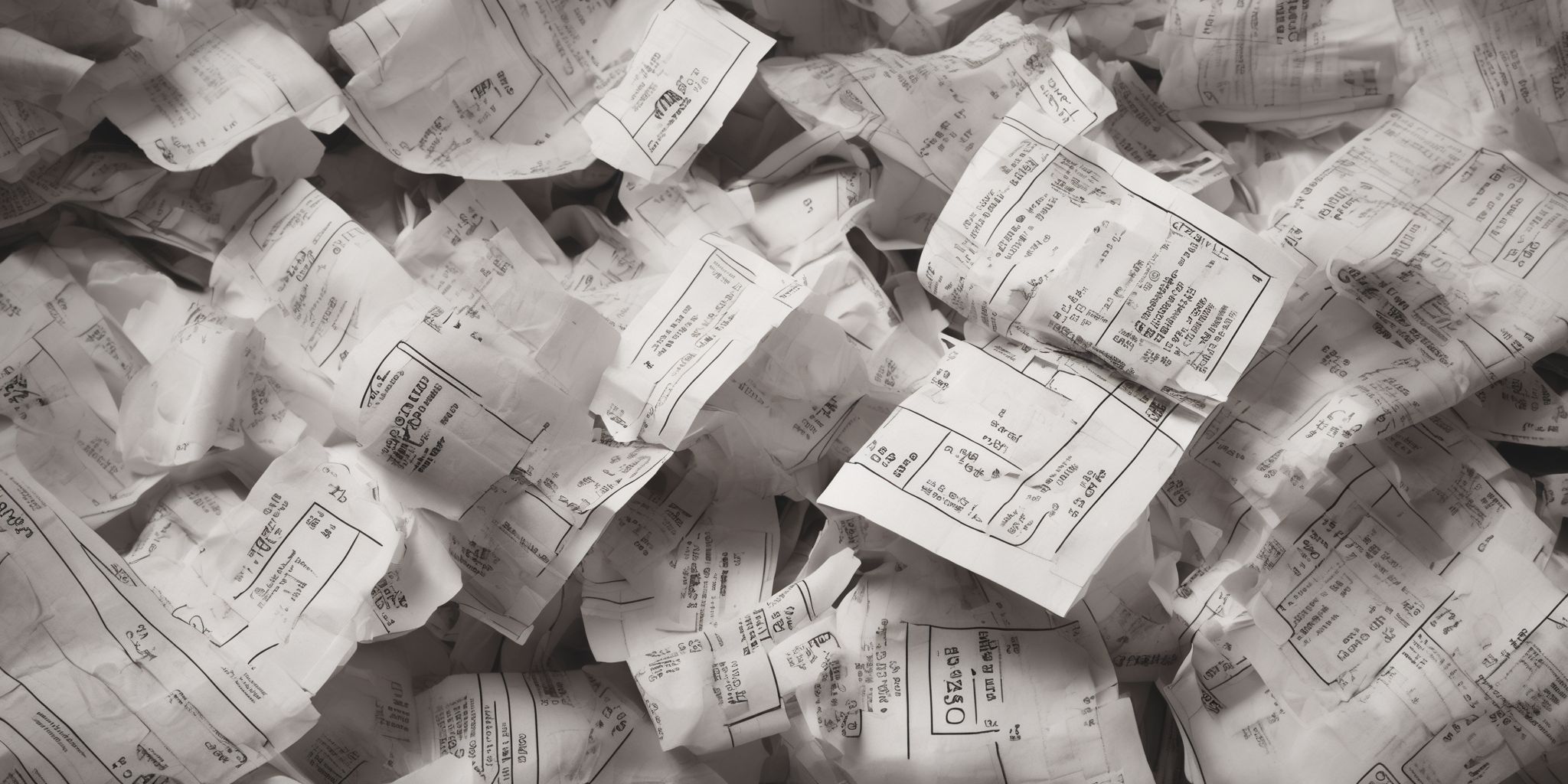 Receipts  in realistic, photographic style