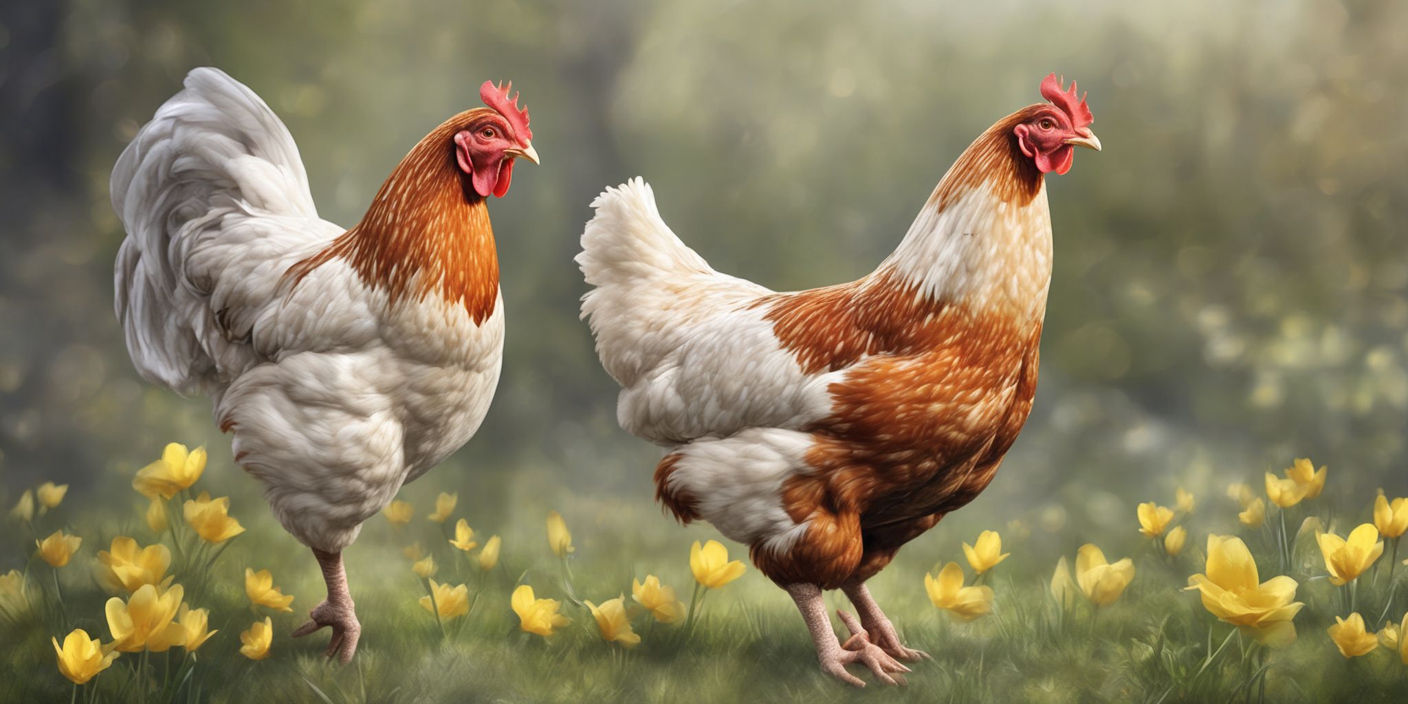 Spring chicken  in realistic, photographic style