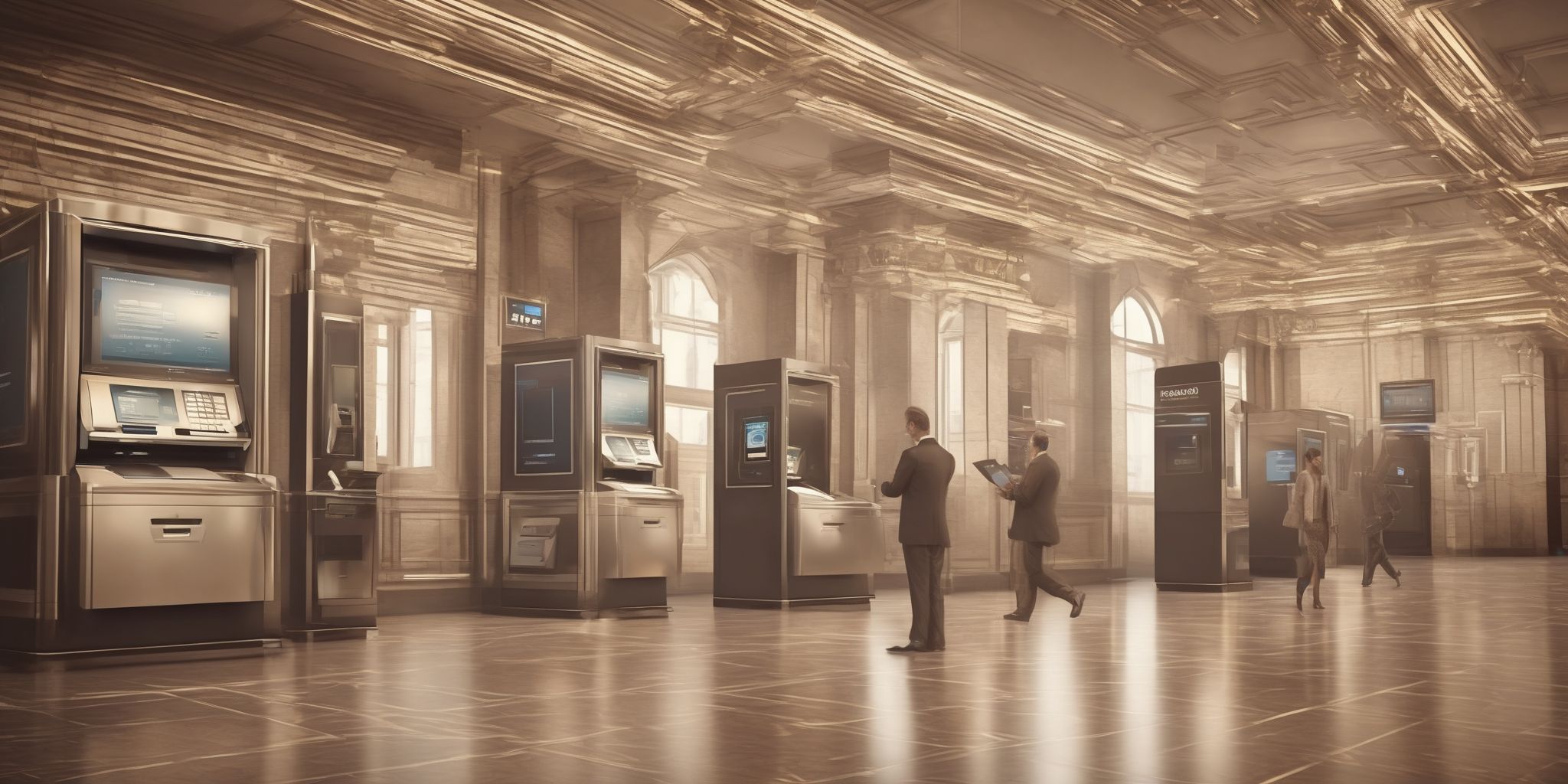 Banking technology  in realistic, photographic style