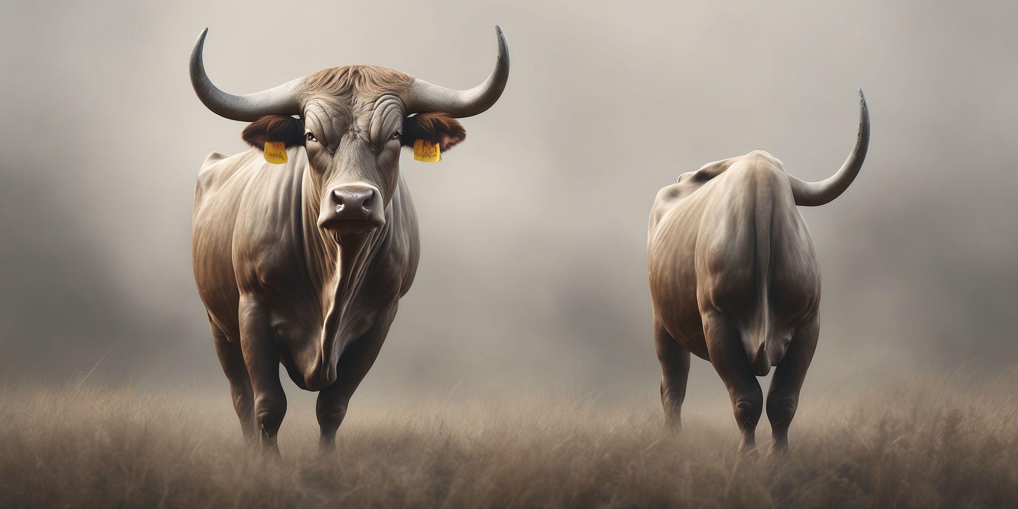 Bull  in realistic, photographic style