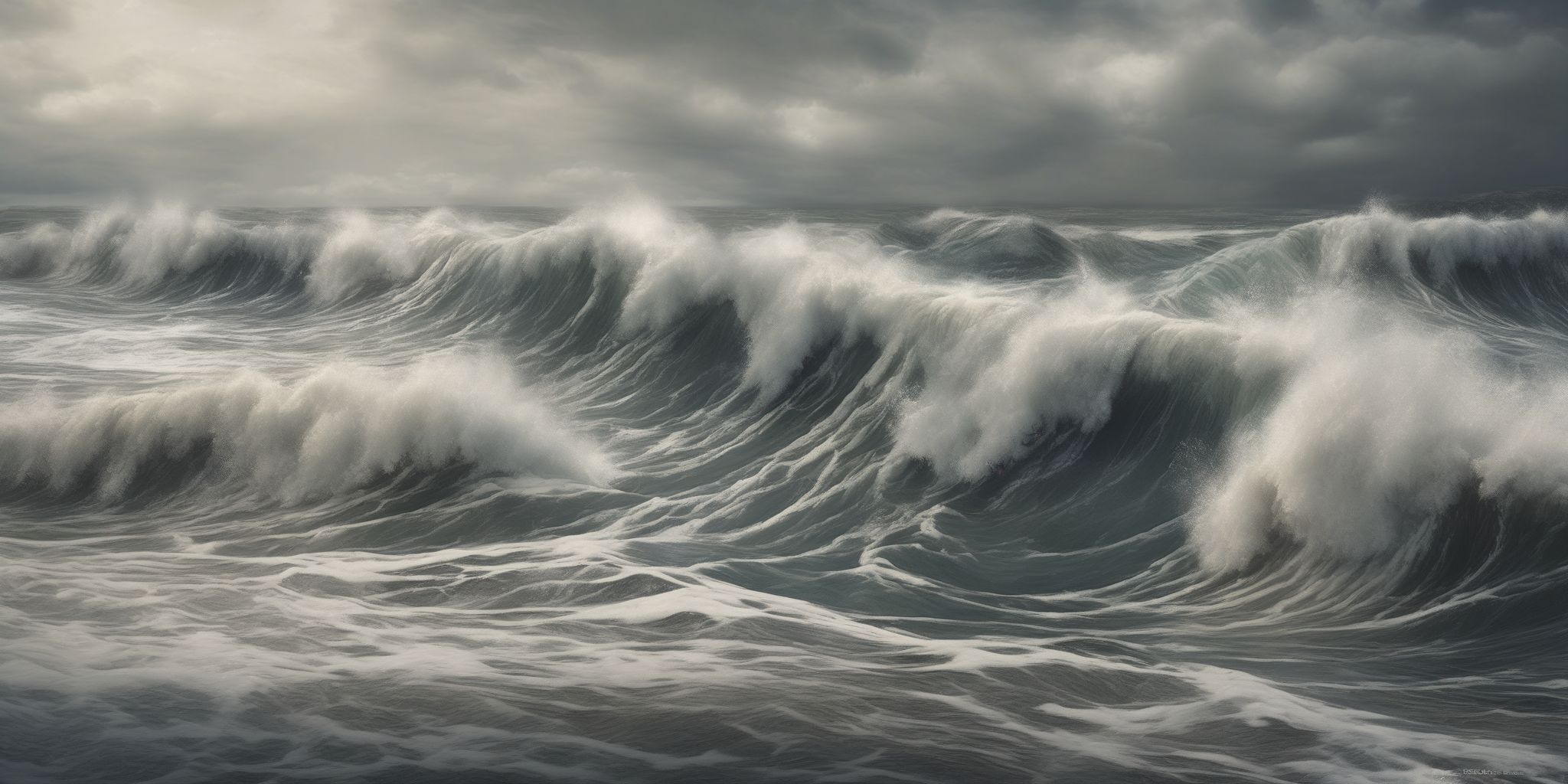 Tidal waves  in realistic, photographic style