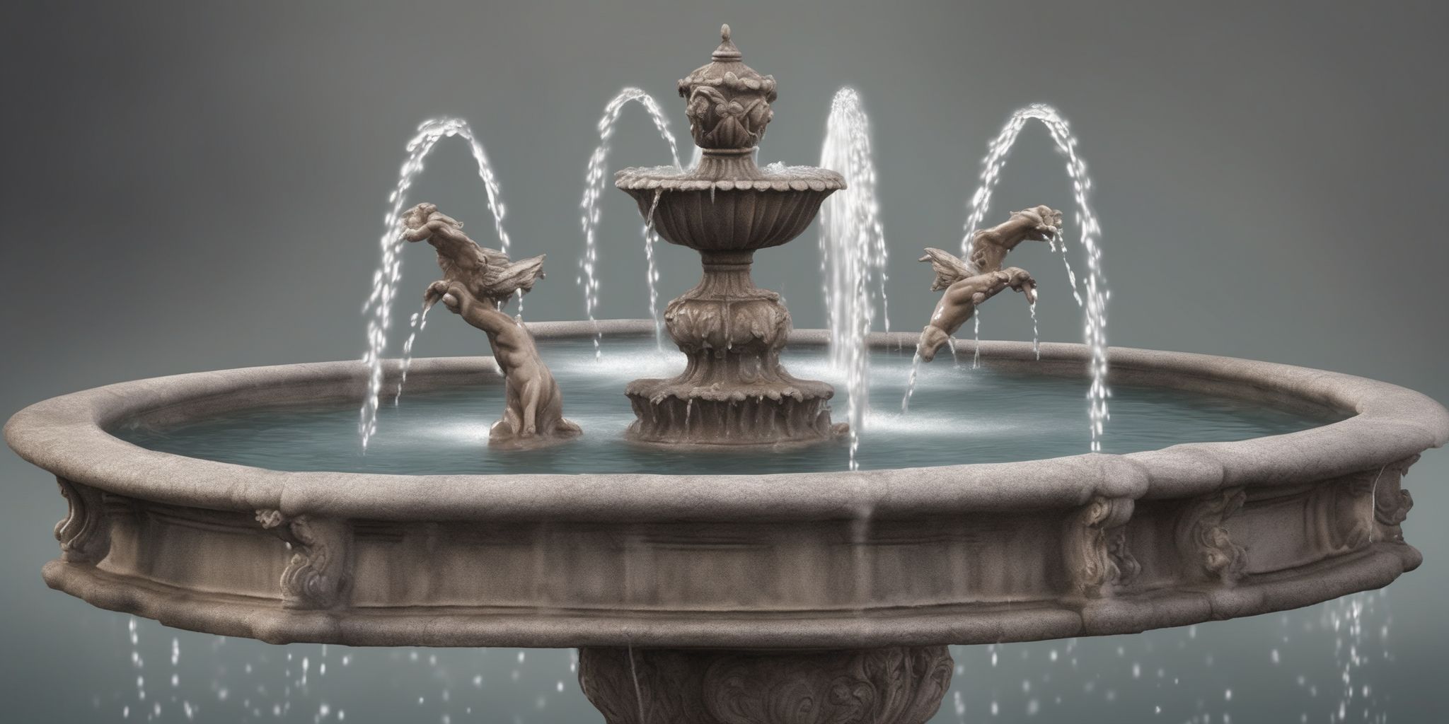 Fountain  in realistic, photographic style