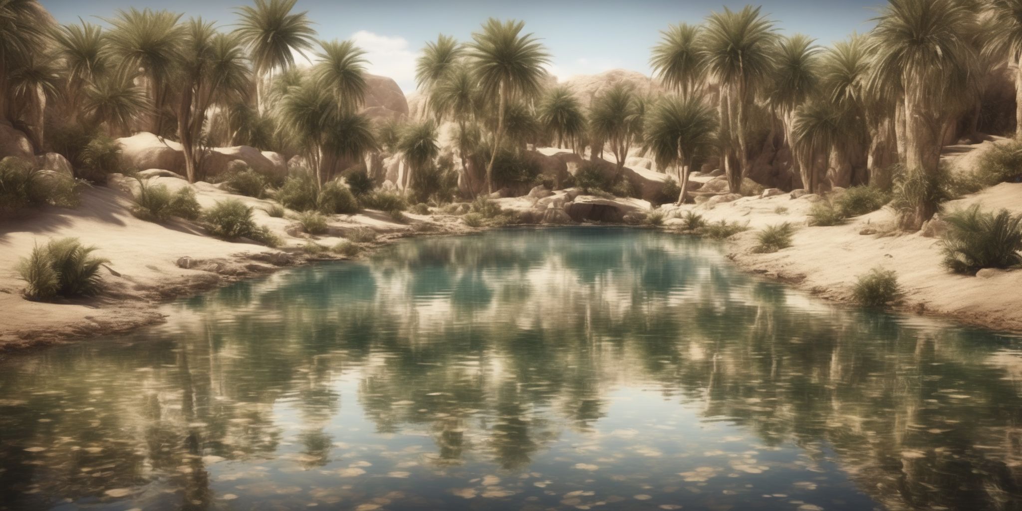 Oasis  in realistic, photographic style