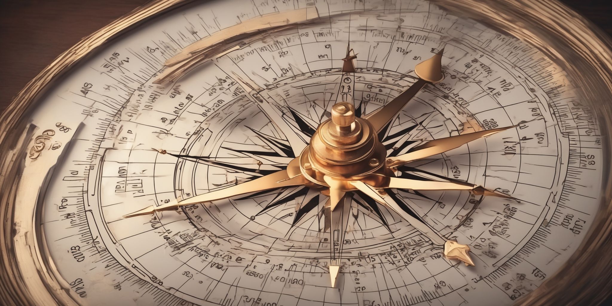 Financial compass  in realistic, photographic style