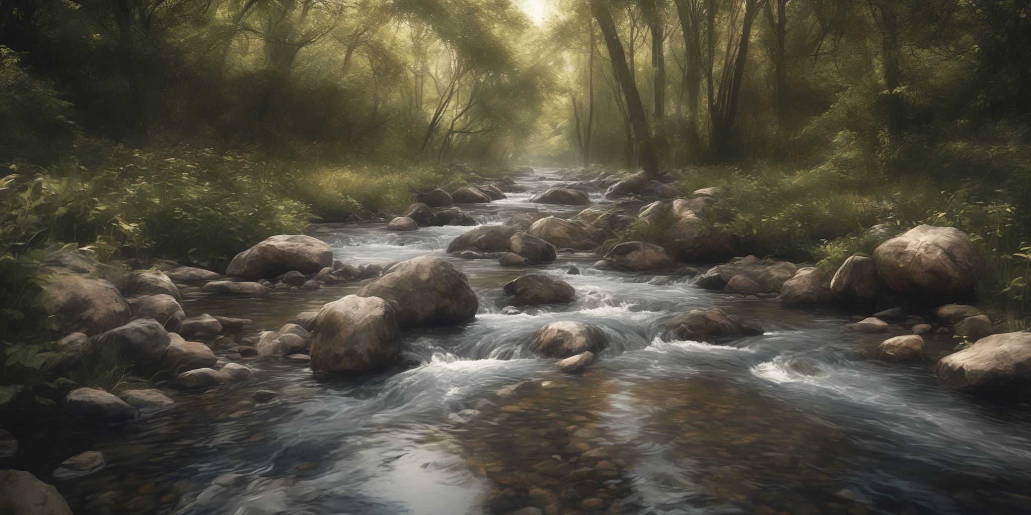 Stream  in realistic, photographic style