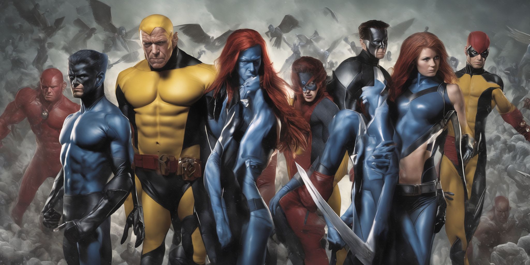 Credit X-Men  in realistic, photographic style