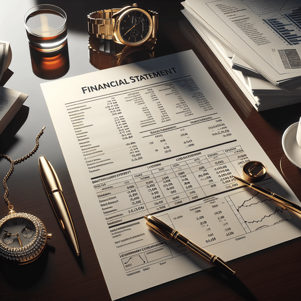 Financial Statement  in realistic, photographic style
